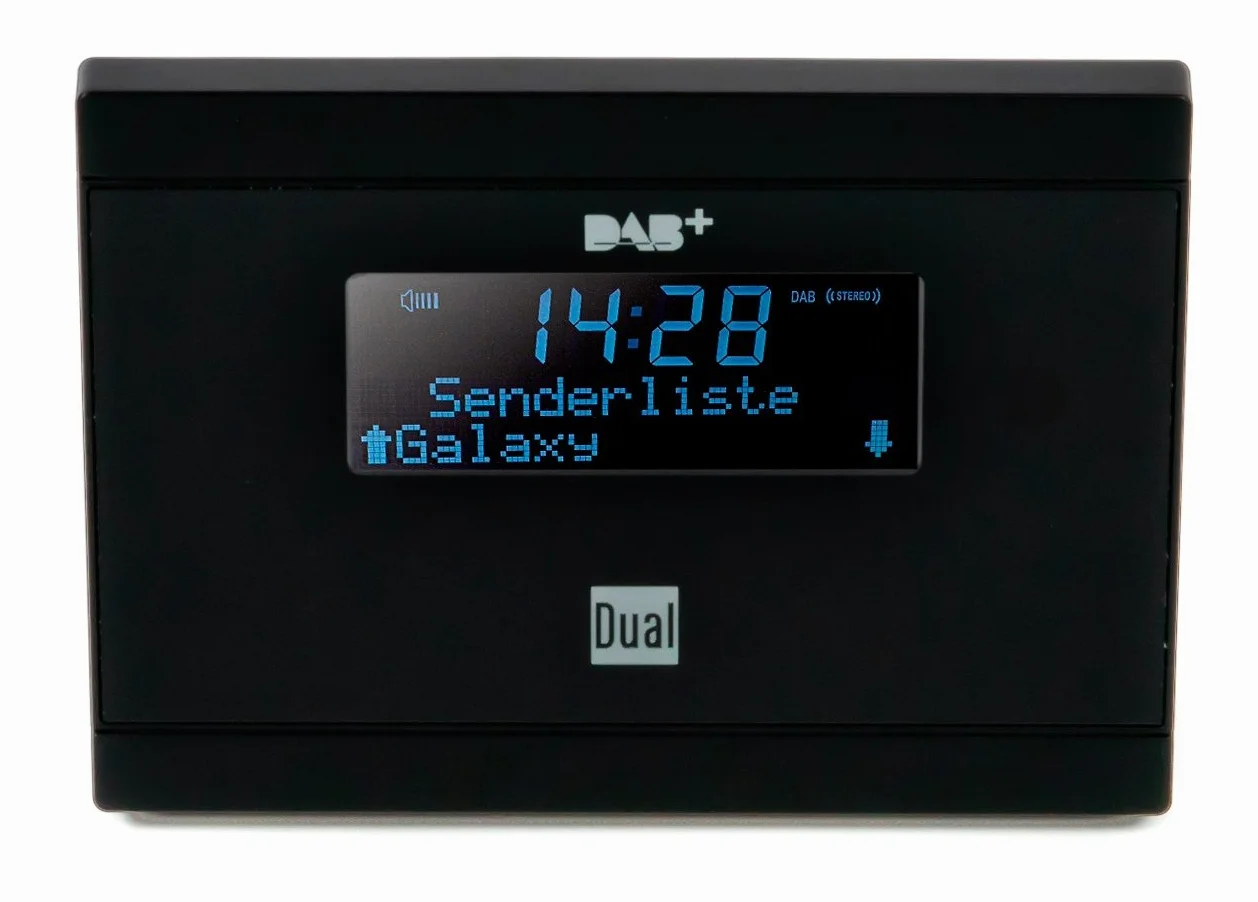 Dual DAB 2 A cyfrowy adapter radiowy z pilotem zdalnego sterowania (wyświetlacz LCD, tuner DAB(+)/UKW, funkcja alarmu), kolor czarny