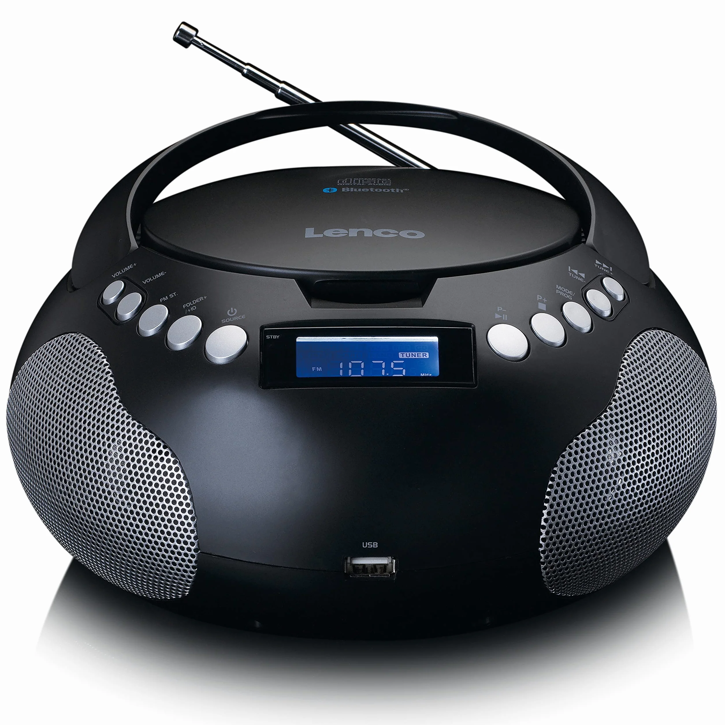 Lenco SCD-331 Przenośne Radio CD Bluetooth USB Czarny