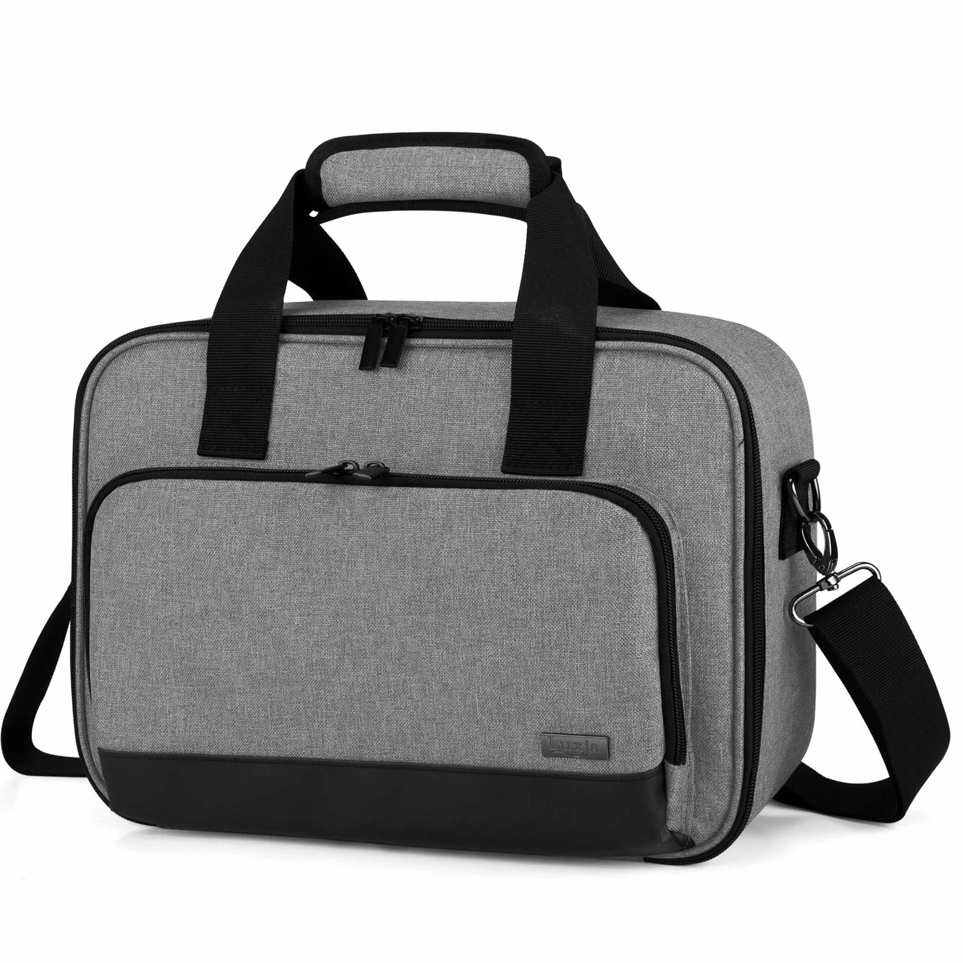 Luxja Torba na projektor kompatybilna z projektorem Acer, BenQ, Epson, Optoma i Viewsonic, torba z projektorem z etui ochronnym na laptopa, 39,4 cm x 28 cm x 13,5 cm, szara