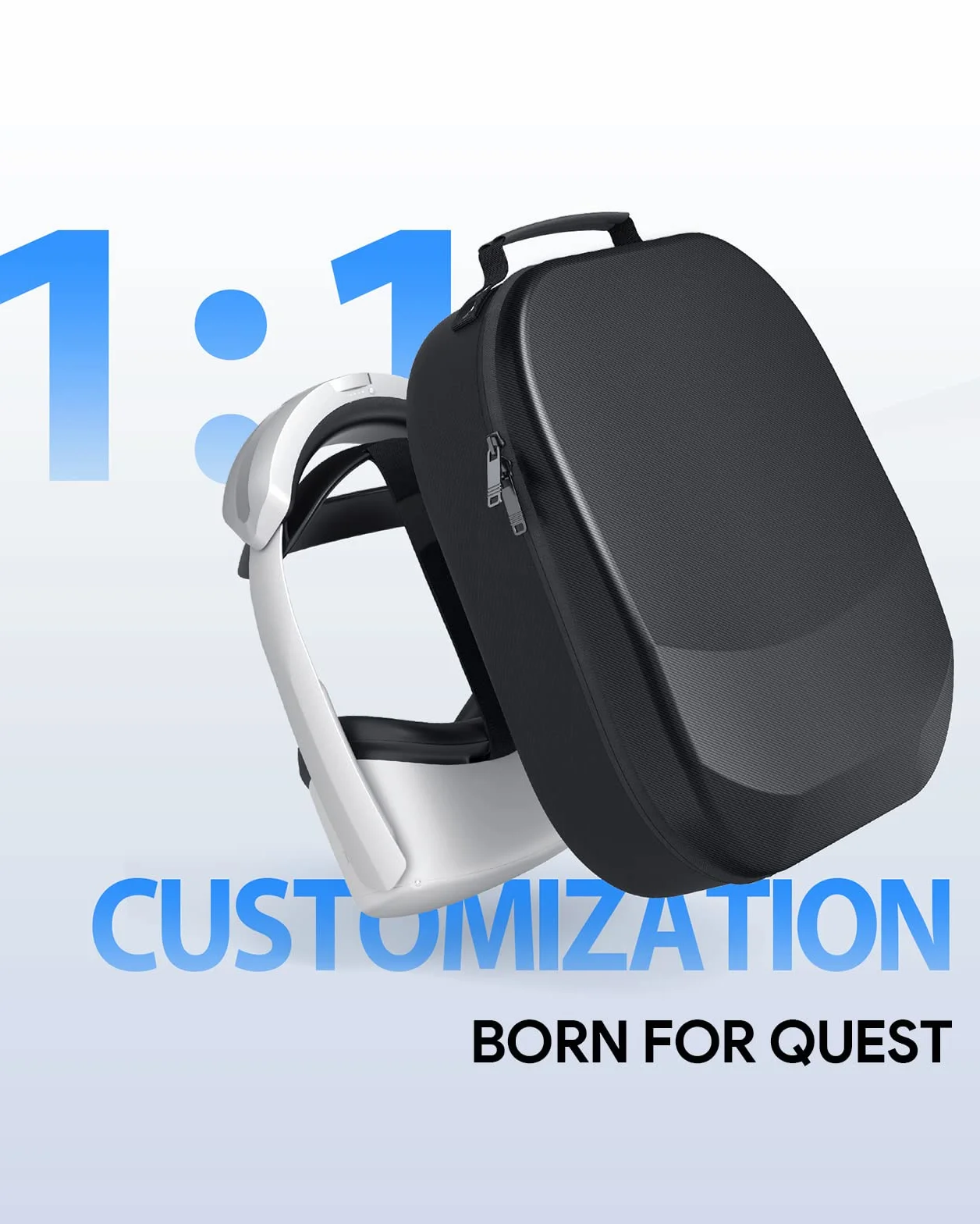 Twardy futerał do Meta/Oculus Quest 2, Czarny, 31.00 × 22.00 × 13.50 cm, Kompatybilny z Meta Quest 3 / Oculus Quest 2 i 1 i Pro/Pico 4