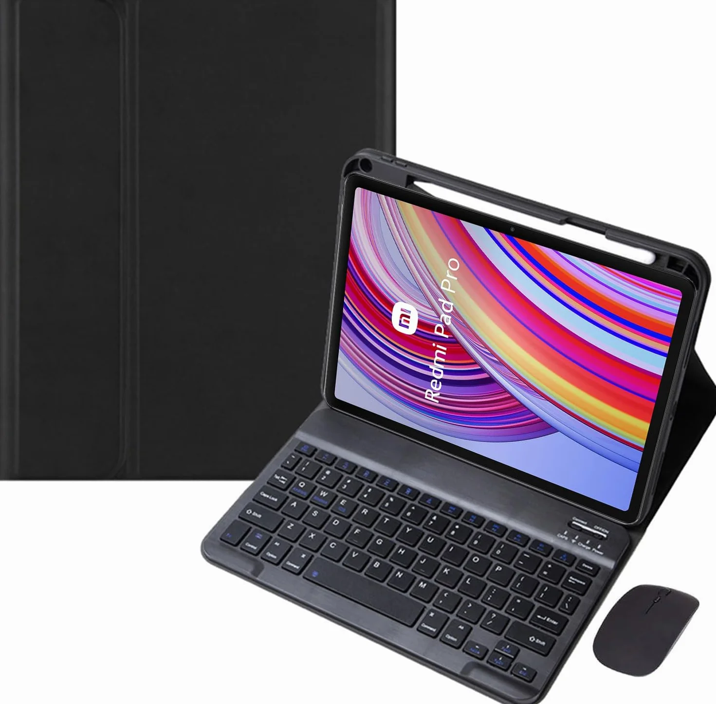 Etui z Klawiaturą Bezprzewodową Bluetooth dla Xiaomi Redmi Pad Pro 12,1 Cala 2024, Czarny