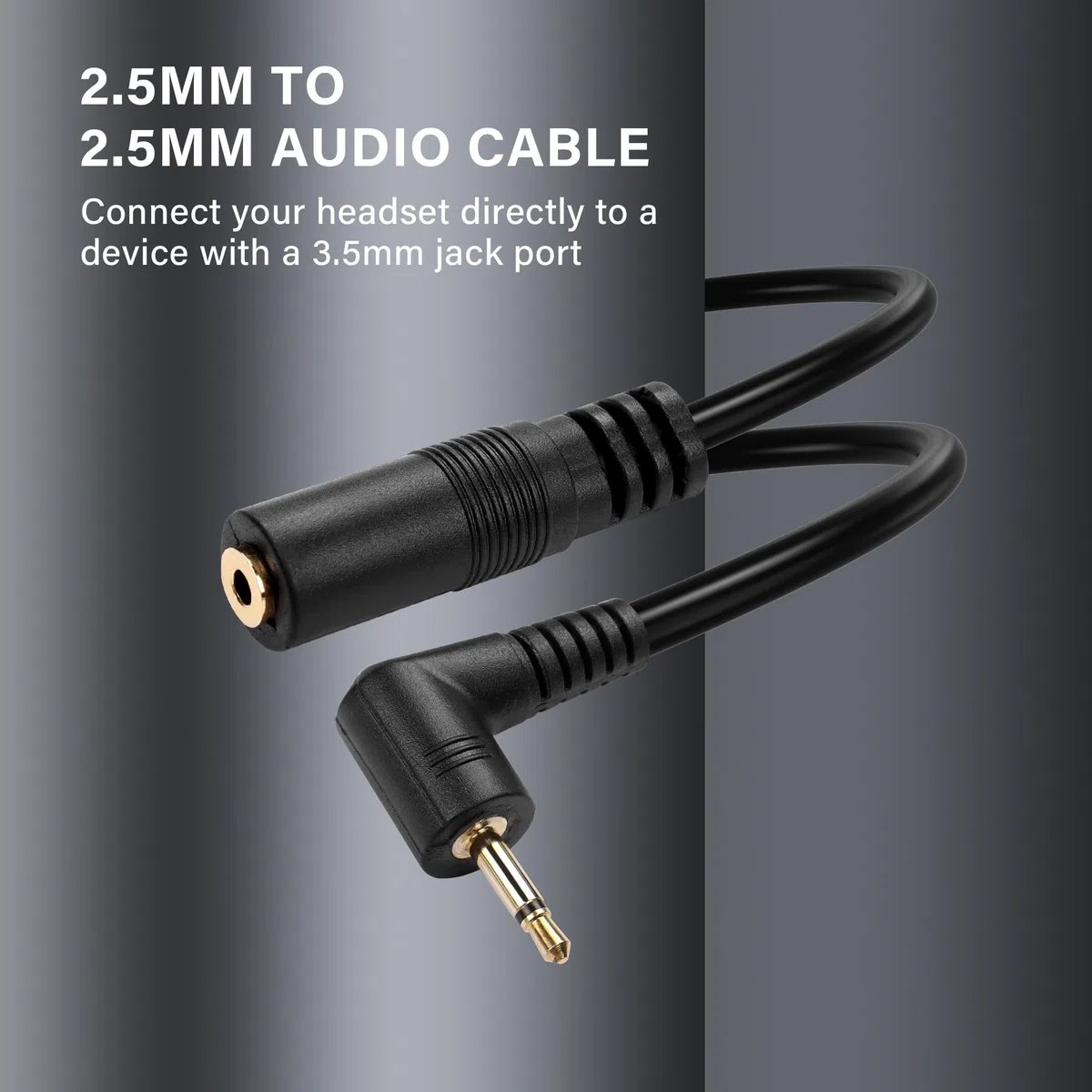 Kąt prosty 2,5 mm kabel audio Aux, 90 stopni 2,5 mm męski na żeński TS mono przedłużacz audio do smartfona, słuchawek, odtwarzacz mp3 (0,3 M)