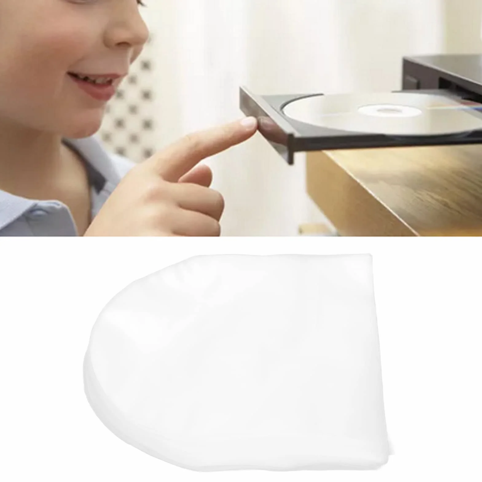 Wewnętrzny Rękaw CD DVD Pokrowce na CD Plastikowe Wewnętrzne Rękawy Polietylen (Pe) 100 szt. Wewnętrzne Rękawy CD DVD Przezroczysty Plastikowy Rękaw na 5-calowe CD i DVD Mini