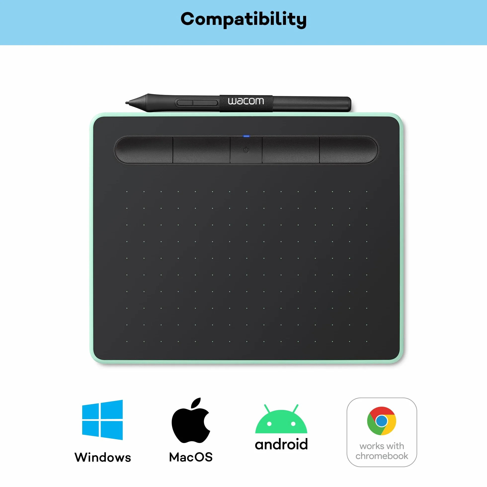 Wacom Intuos CTL-4100WLE-S Tablet Graficzny, Czarny/Zielony, S