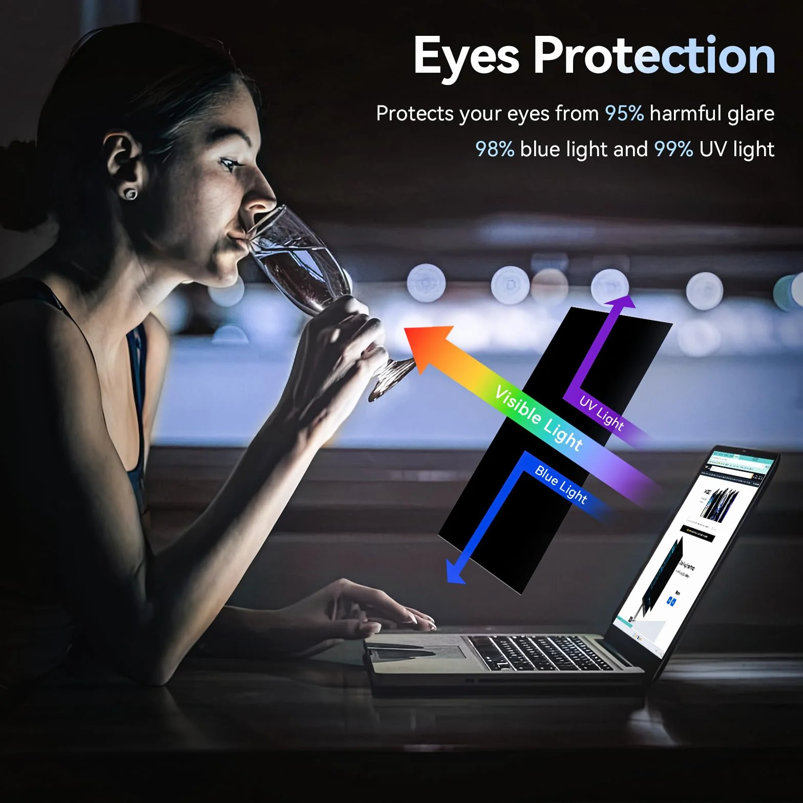 Filtr prywatności do ekranu laptopa 14 cali 16:9 kompatybilny HP Dell Acer Lenovo Thinkpad Samsung ASUS Sony