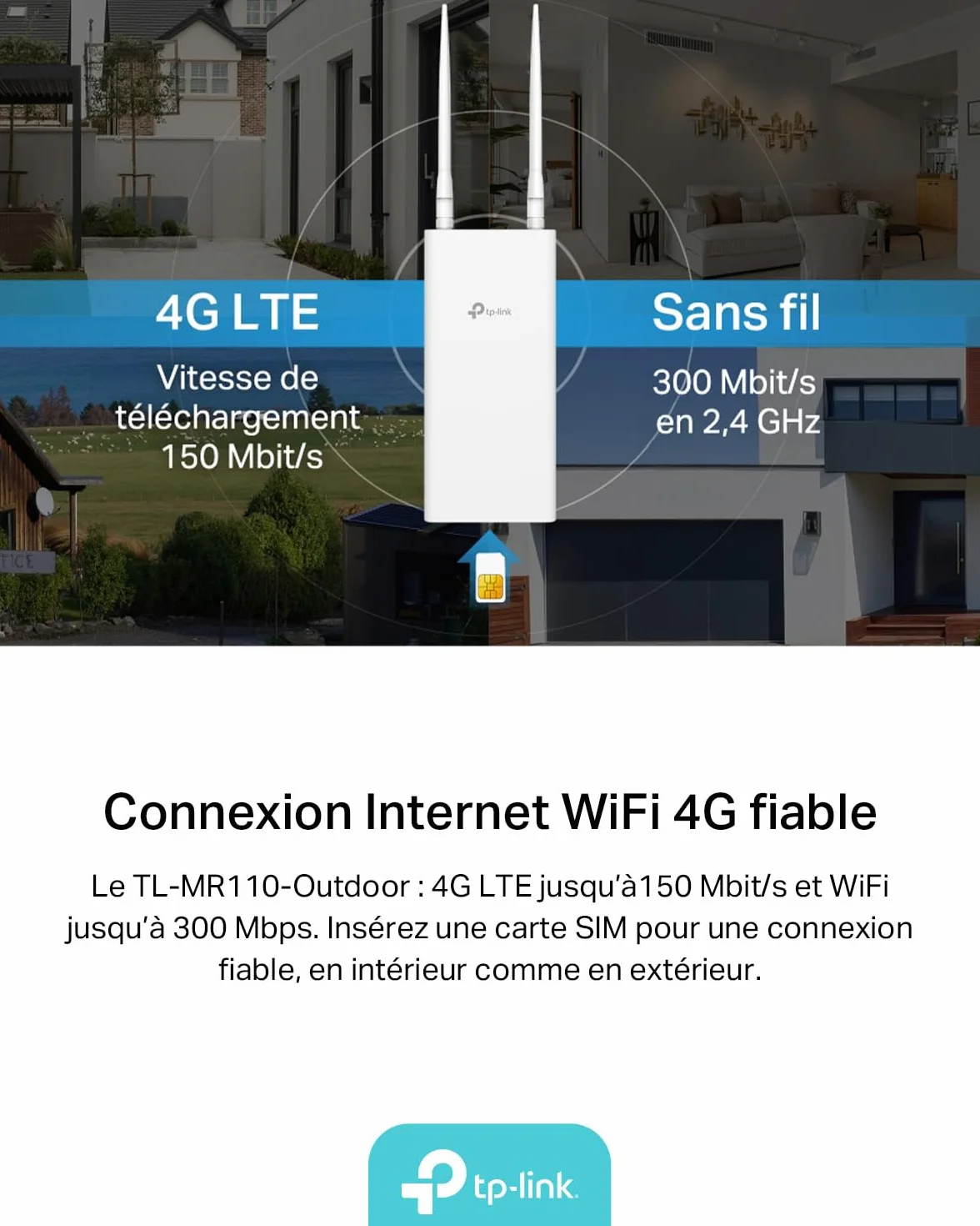 TP-Link TL-MR110-Outdoor Zewnętrzny router WiFi 4G LTE slot na kartę SIM IP65 PoE