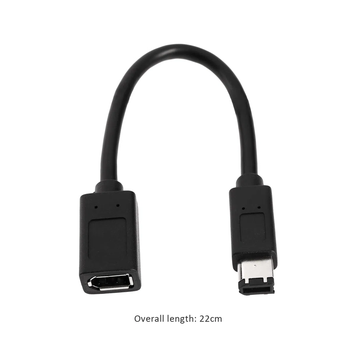 IEEE 1394 6Pin ?e?skie do 1394 6Pin m?skie Firewire 400 do 800 kabel adapter do przesy?ania danych kabel konwertera kompatybilny z MacBook Pro Mac Mini czarny 22cm