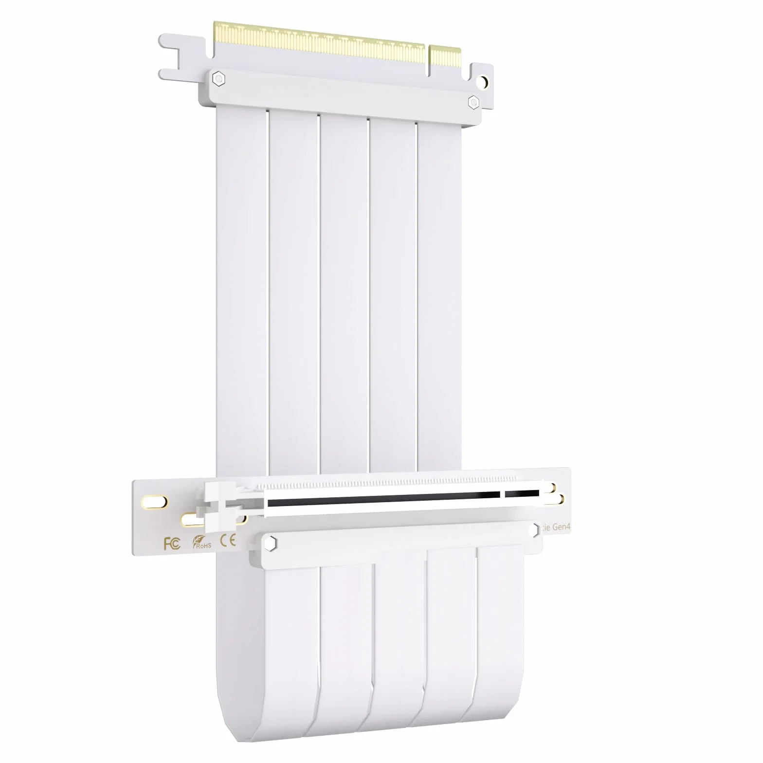 GLOTRENDS 250 mm PCIe 4.0 X16 Kabel riser w kolorze białym do kart graficznych PCIe 4.0/3.0, takich jak GeForce RTX 40/30 Series i AMD Radeon RX7000/RX6000 Series itp.