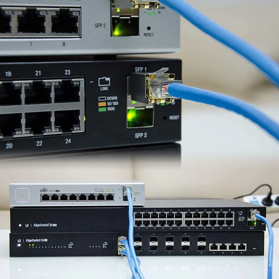 QSFPTEK 2 Pakiet 10GBASE-T SFP+ do RJ45 Copper Mini-GBIC Transceiver dla Cisco SFP-10G-T-S, Ubiquiti UF-RJ45-10G, Mikrotik, Supermicro, CAT6A/CAT7, do 100FT(30M)