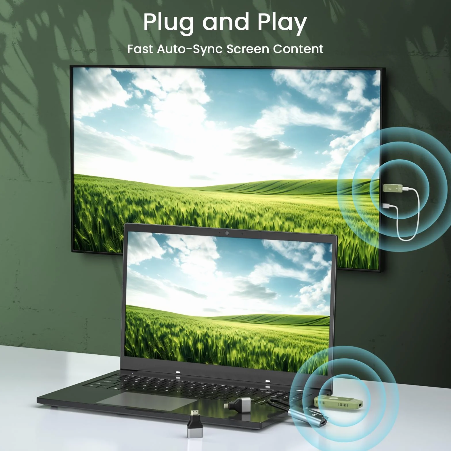 Bezprzewodowy nadajnik i odbiornik HDMI, bezprzewodowy zestaw HDMI 98FT/30 m, pełne 1080p do strumieniowego przesyłania telewizji, strumieniowego przesyłania plików audio wideo z laptopa, komputera do