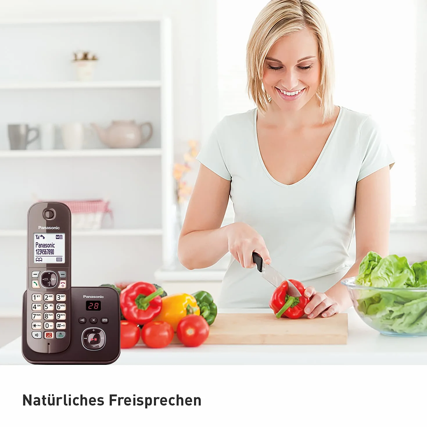 Panasonic KX-TG6861GA telefon bezprzewodowy z sekretarką, mocca brązowy