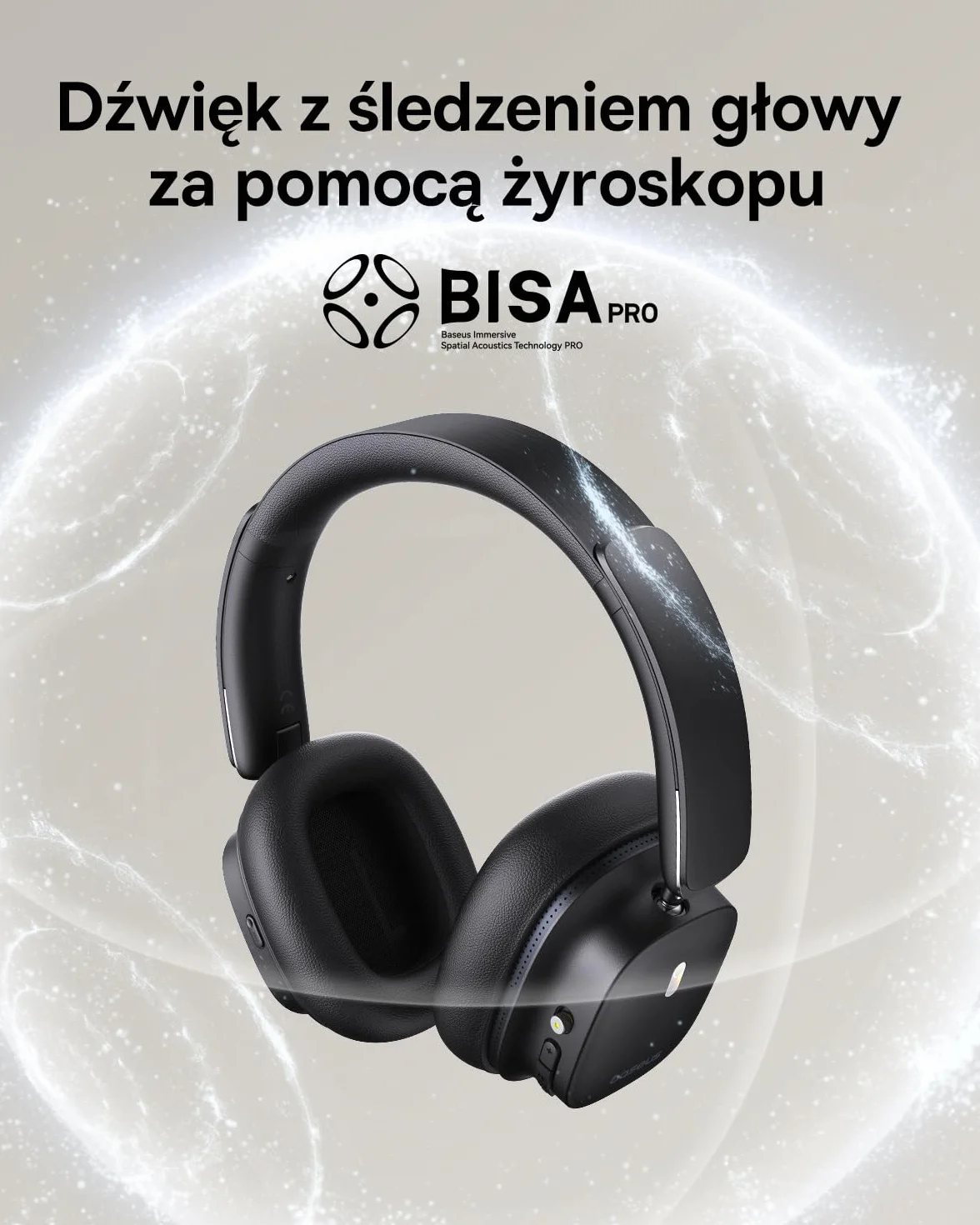 Baseus Bezprzewodowe słuchawki z redukcją szumów Bluetooth LDAC Hi-Res 65h