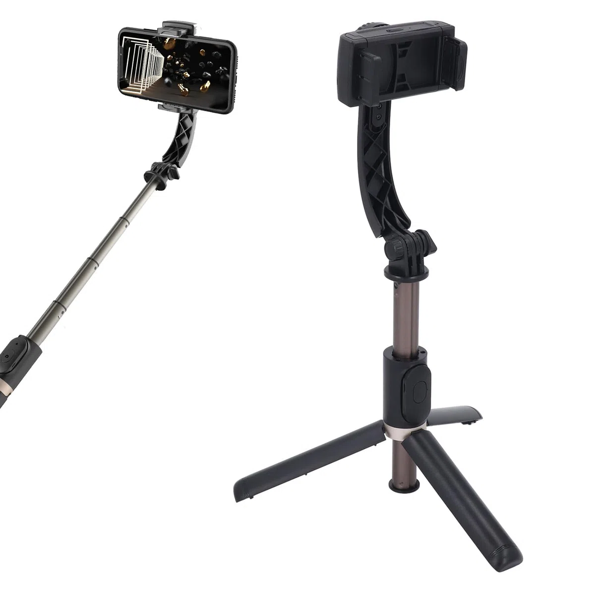 Składany Gimbal do Telefonu z Pilotem, Regulowany Zacisk 360°, Wysuwany Drążek do Selfie, Statyw Antywstrząsowy do Vlogowania