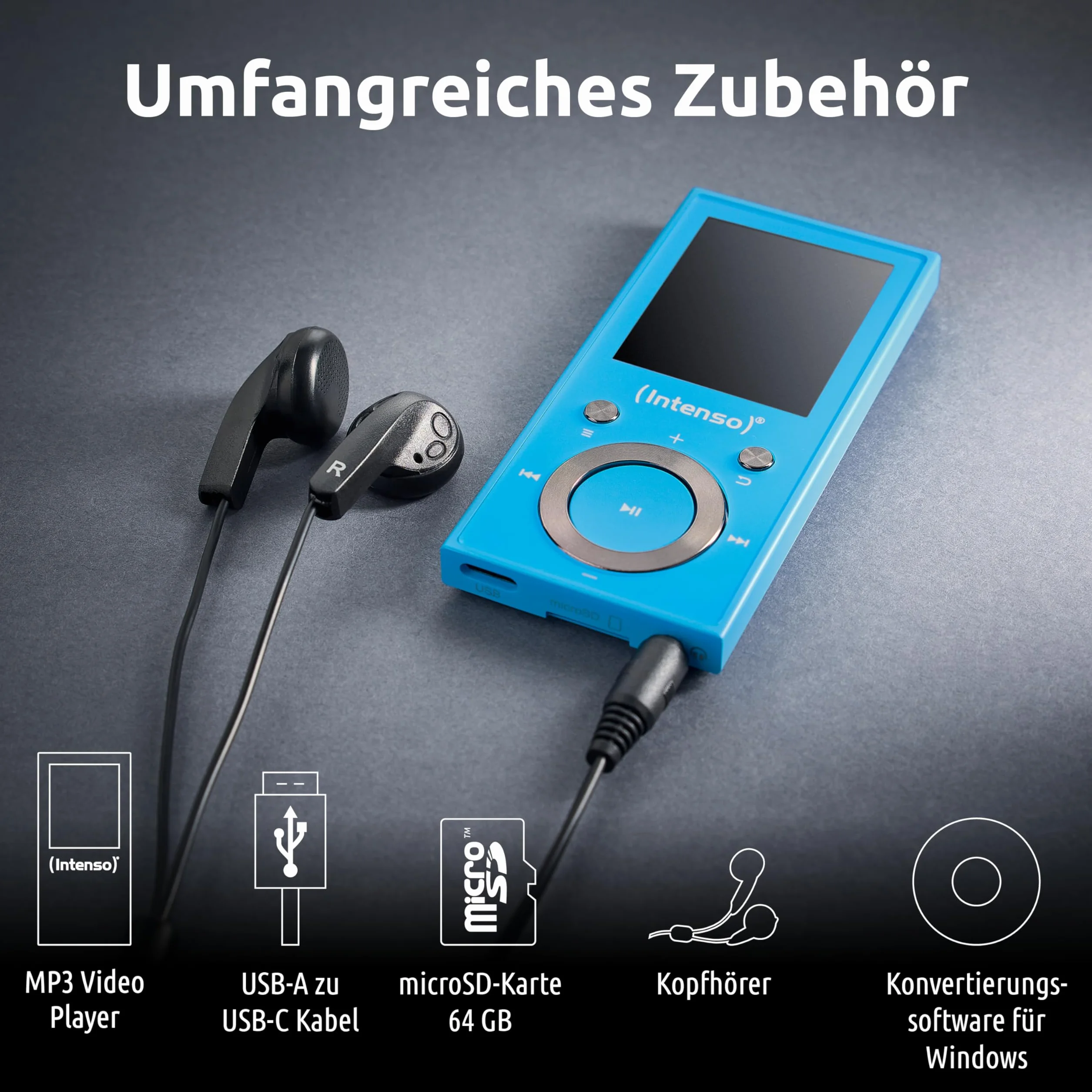 Intenso Odtwarzacz MP3 1,8 cala Bluetooth Niebieski