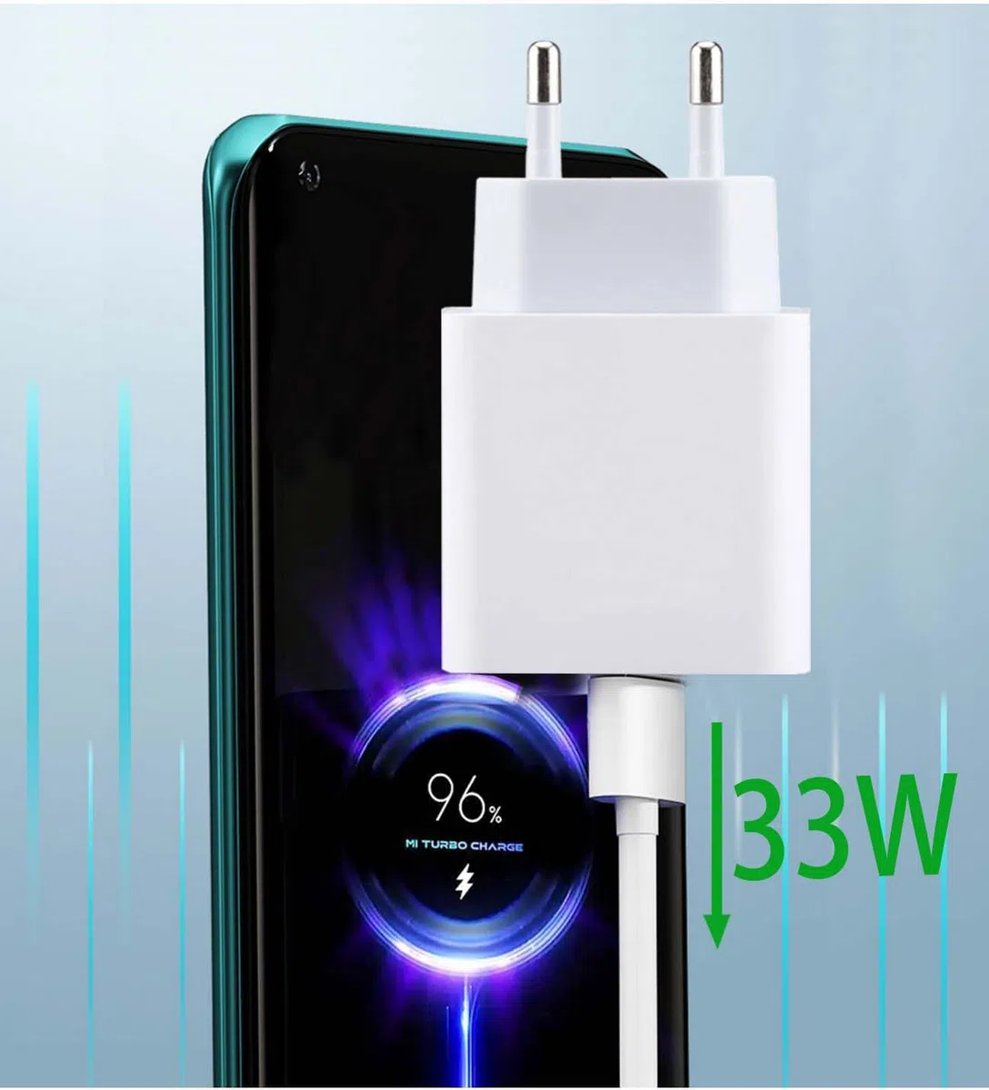 Ładowarka USB 33 W, zasilacz turbo i kabel do ładowania, kompatybilna z Xiaomi Redmi Note 10/11/11S/9/10/10S/9T/8, Xiaomi Mi 11/10/10T 11T Lite, Poco X7/X5 Pro/X3 Pro/X6/M5/C65