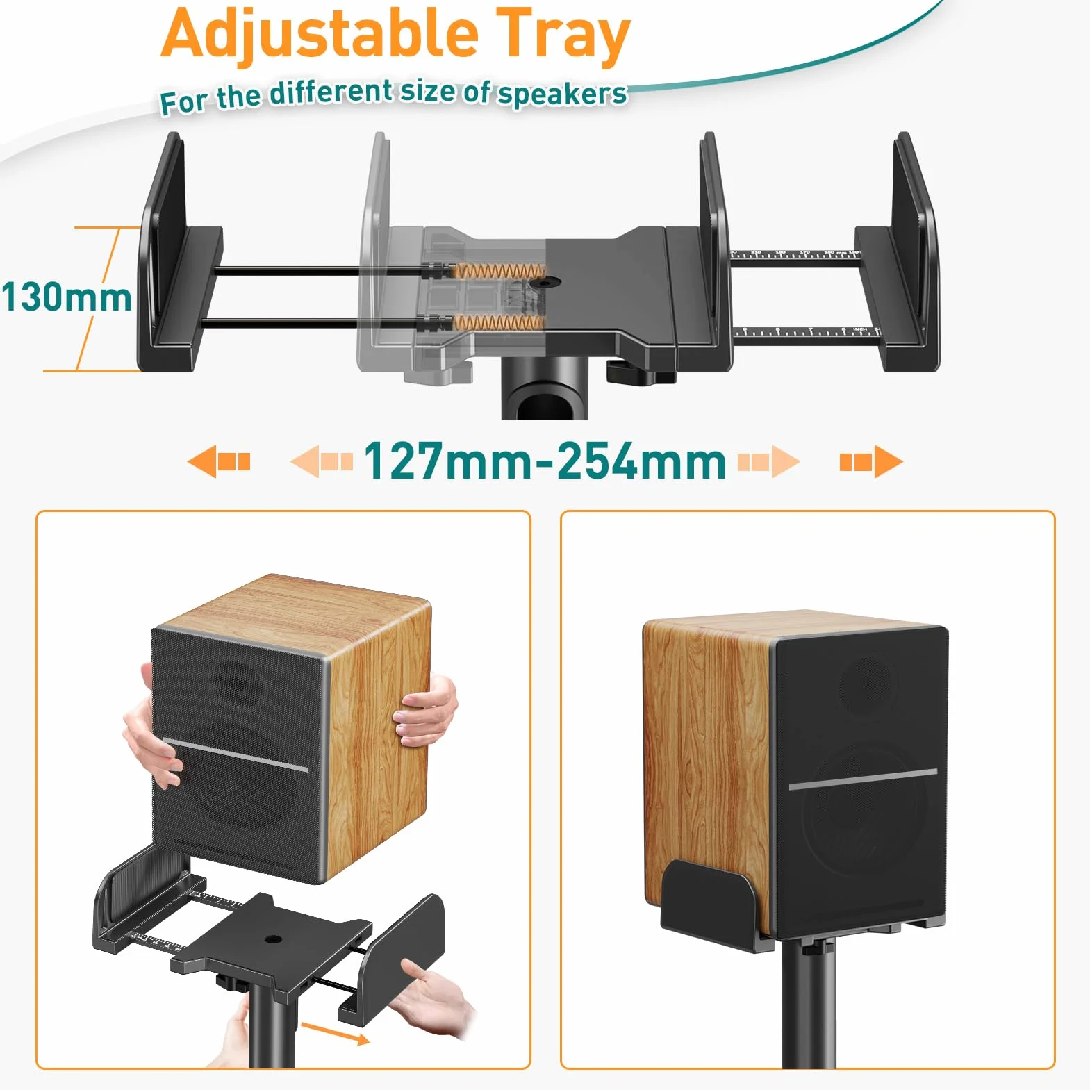 ELIVED stojak na głośniki regulowany wysokość 865-1100 mm do 5 kg