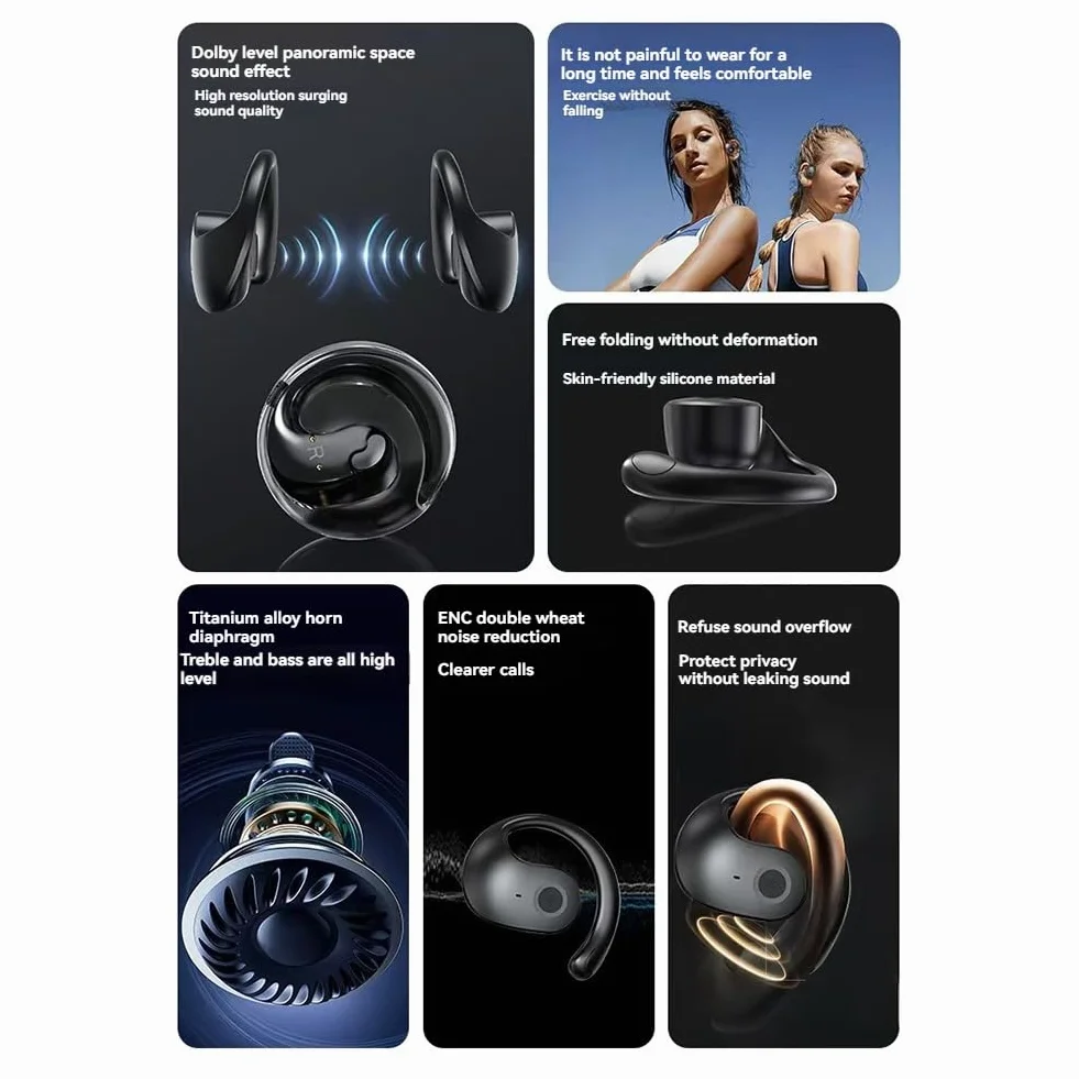 Słuchawki Bluetooth Przewody do tłumaczenia w czasie rzeczywistym Inteligentne słuchawki głosowe AI Bezprzewodowe słuchawki do podróży, C