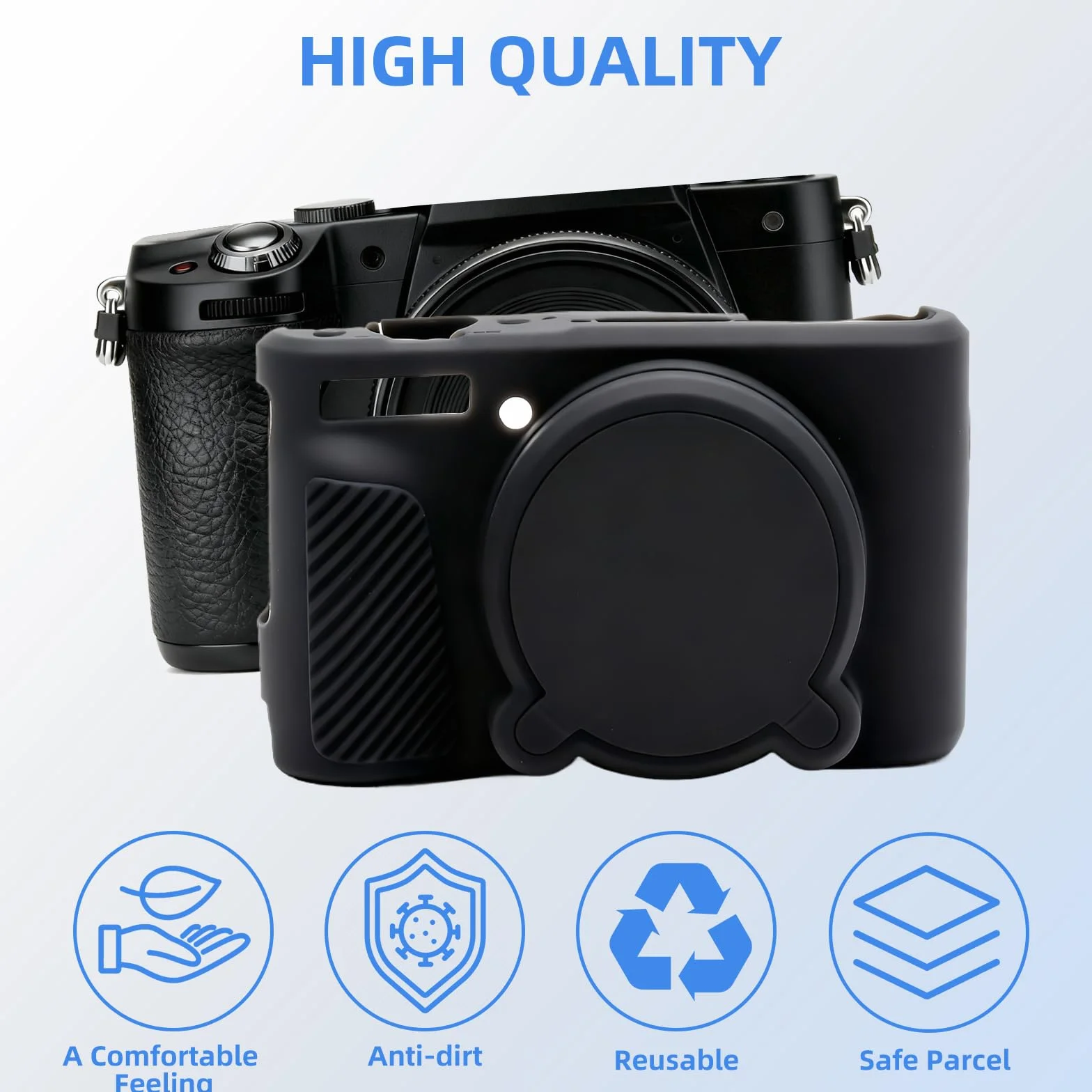 Etui na Aparat Canon PowerShot SX740 SX730 HS - Smukłe, Odporne na Zarysowania Silikonowe Etui Ochronne, Miękkie Pokrowiec Kompatybilny z Canon SX730 SX740 (Czarny)