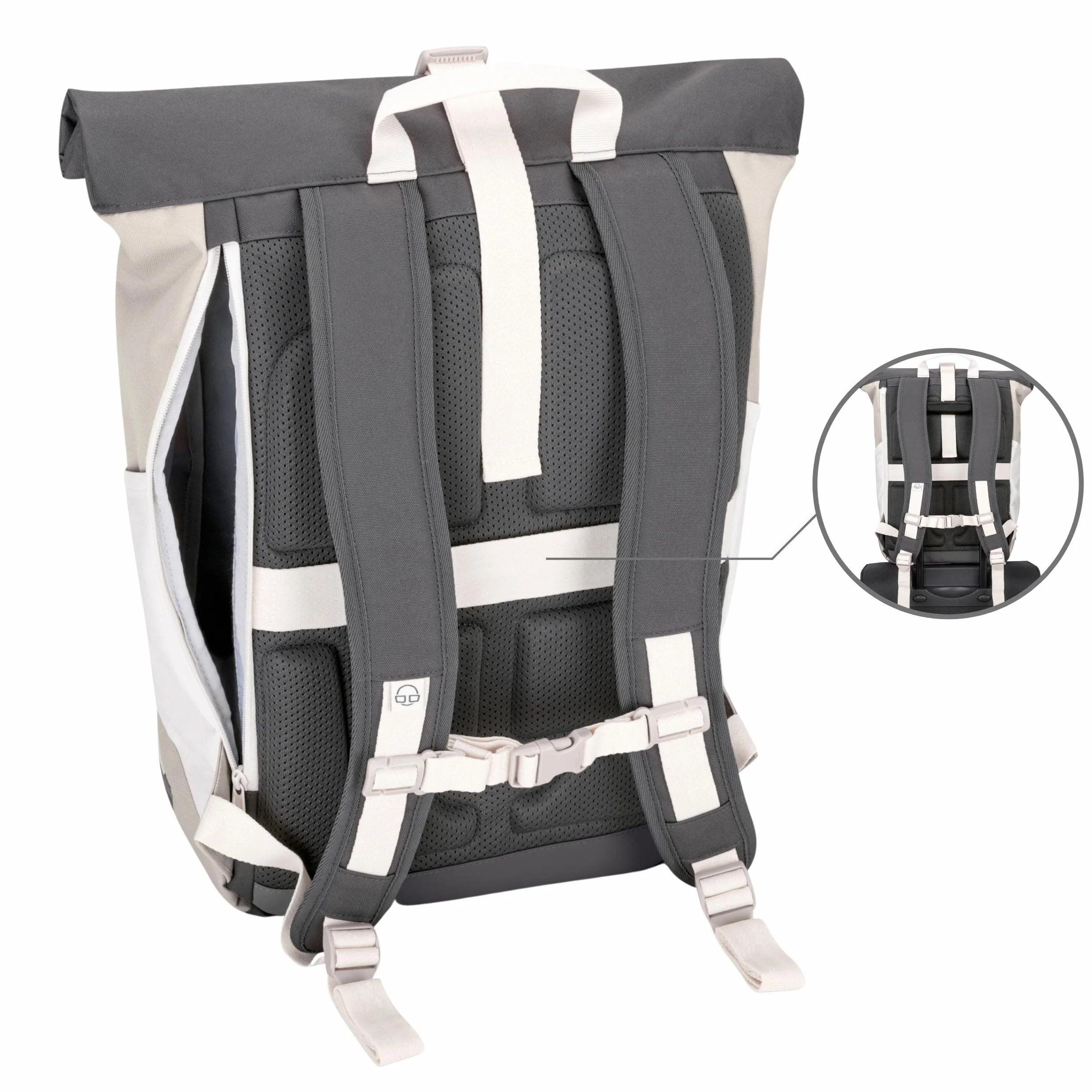 Johnny Urban Plecak Allen Medium 15 l zwijany top z kieszenią na laptopa wodoodporny piaskowy/szary