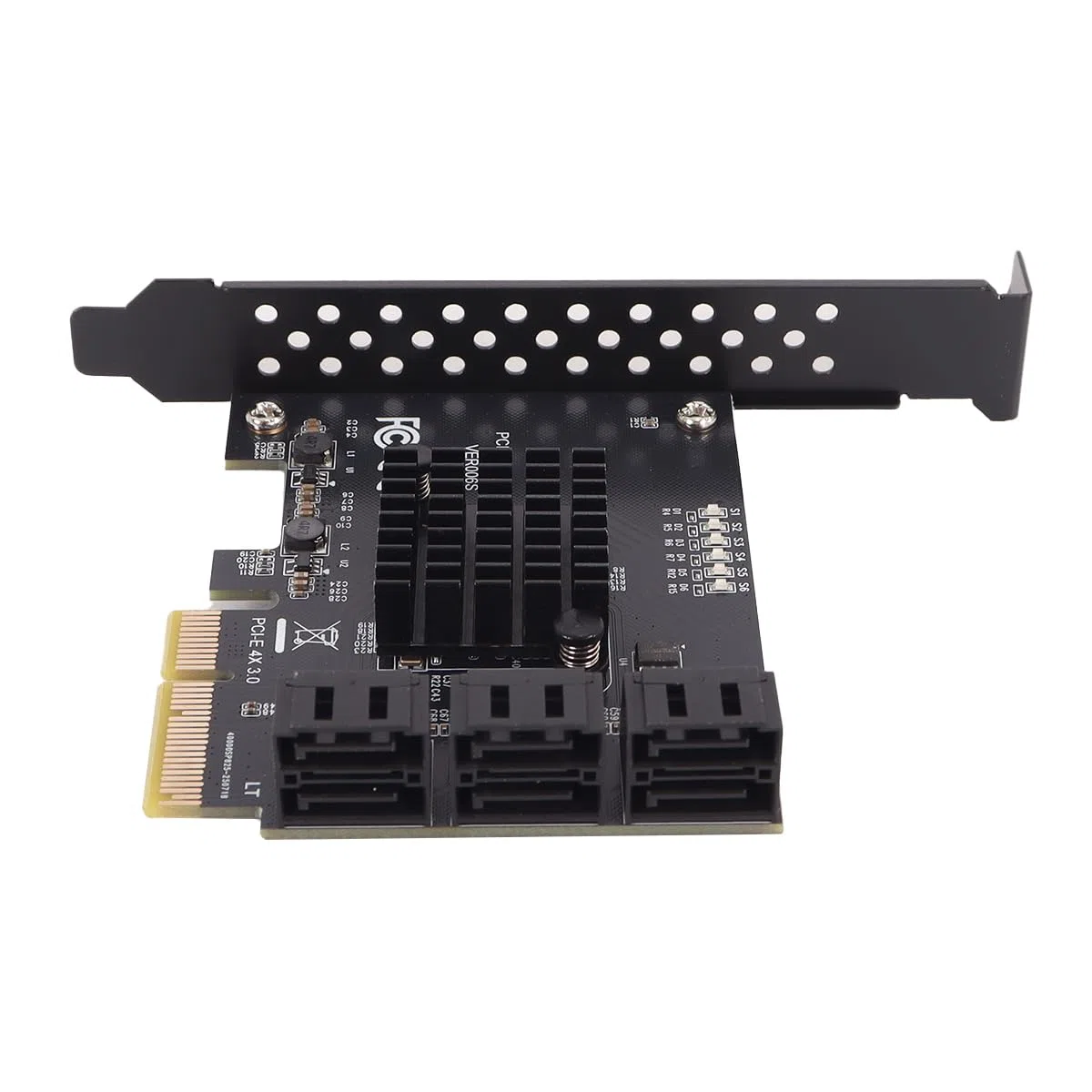 PCIE 6-portowy interfejs 4X, karta rozszerzeń SATA elementy wewnętrzne PCIE3.0 GEN3 4X adapter interfejsu huba, ASM1166