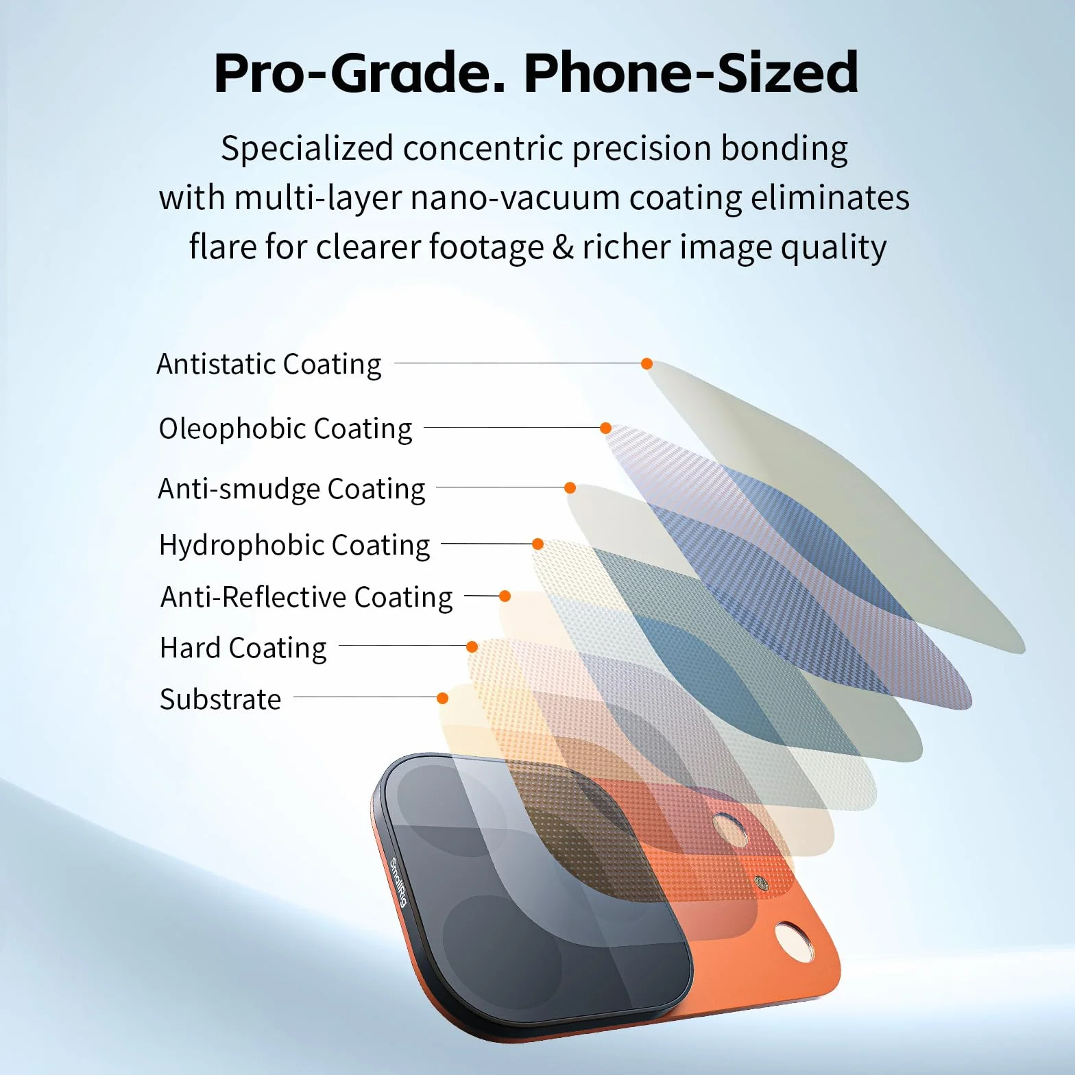 SmallRig Kwadratowy zestaw filtrów ND i czarnej mgły do iPhone'a 17 Pro (srebrny) 6074