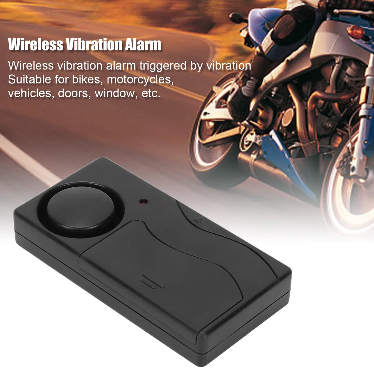 Alarm Rowerowy, 110dB Alarm Samochodowy Bezprzewodowy Czujnik Ruchu Wibracyjnego, 10 Poziomów Czułości Regulowany Alarm Motocyklowy Pilot Zdalnego Sterowania, 4 Tryby, łatwy w Obsłudze i Instalacji, a