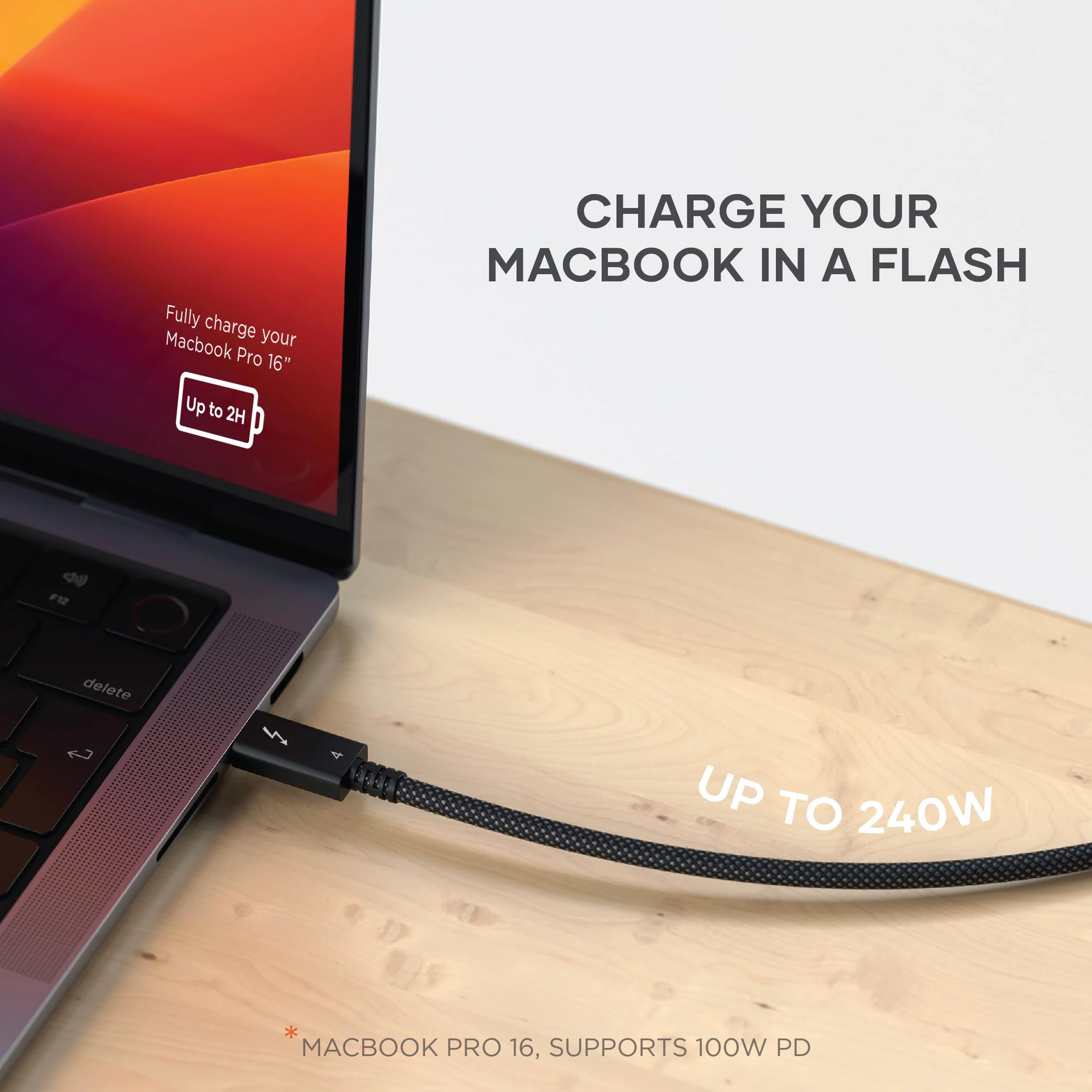 SATECHI Certyfikowany kabel Thunderbolt 4 USB-C (1 m), ładowanie 240 W, obsługa 8K@60Hz, prędkość transferu 40 Gb/s, PCIe, kompatybilny z Thunderbolt 4/3, USB4, USB-C, MacBook