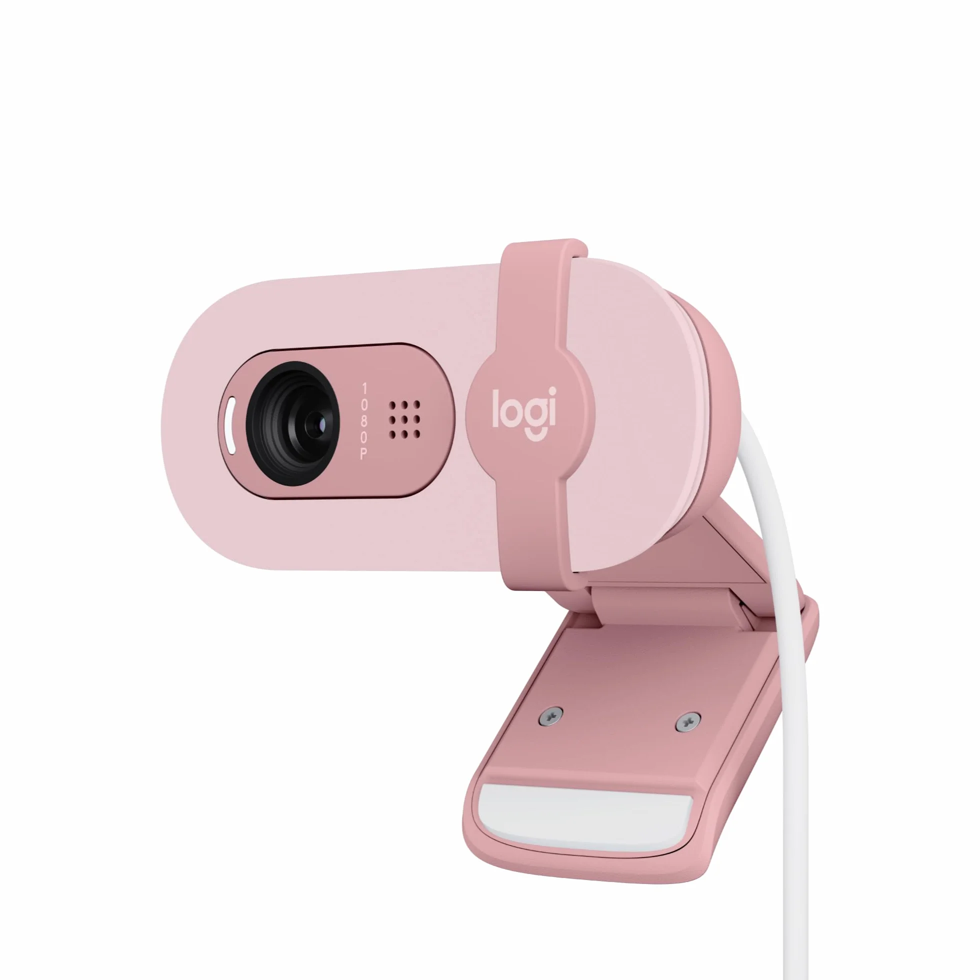 Logitech Brio 100 Full HD Kamera do spotkań, automatyczny balans światła, wbudowany mikrofon, USB-A, Róża