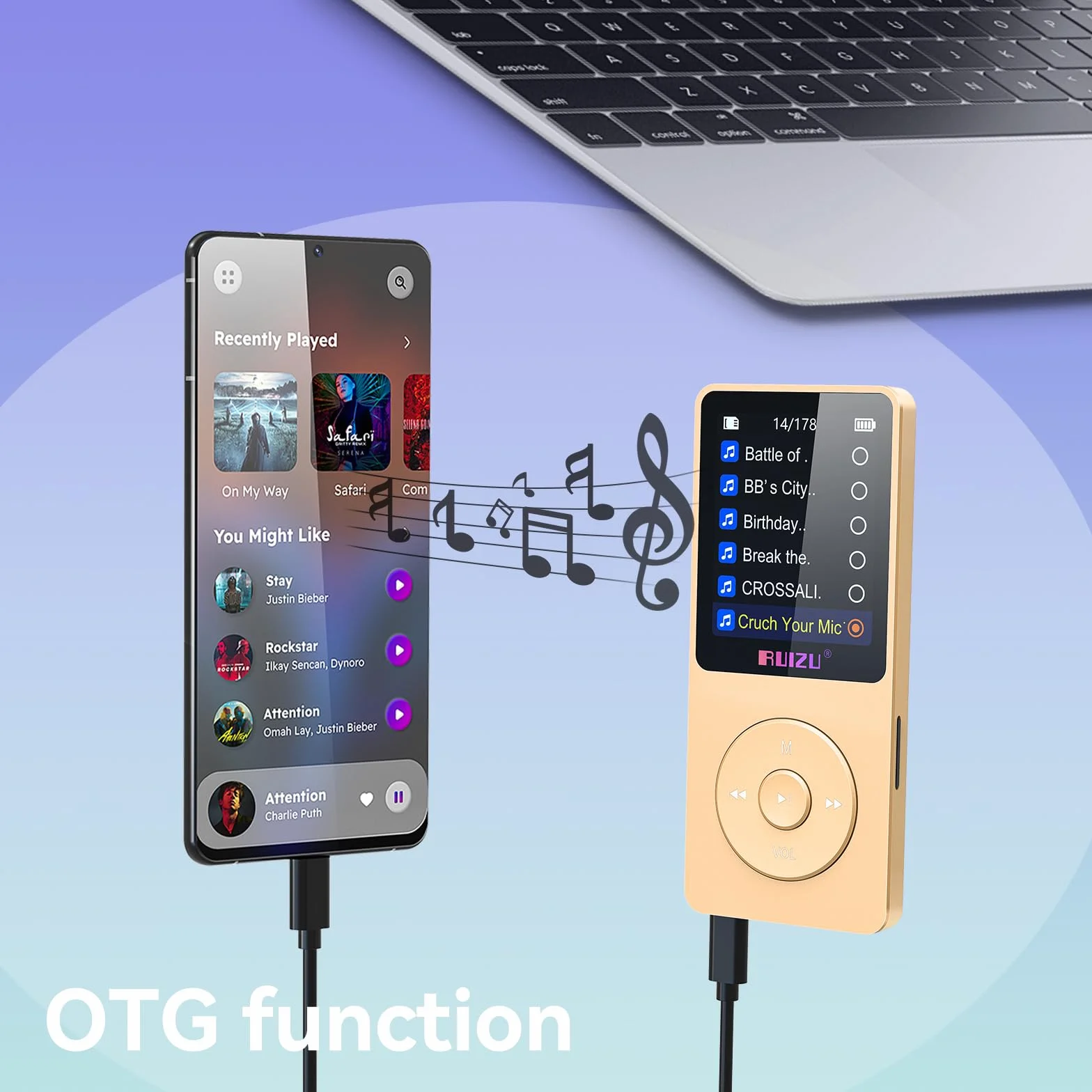 Odtwarzacz MP3 Bluetooth 5.3 64GB 1.8" ekran radio FM nagrywanie głosu 80H