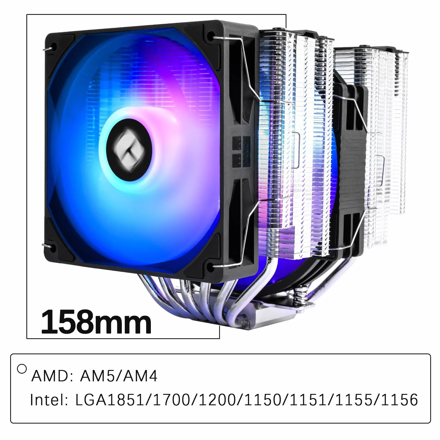 TR-Thermalright Peerless Assassin 140 SE ARGB CPU chłodnica powietrza, Dual Tower i wentylator z rurkami Heatpipes 6 mm, wentylator PWM 120 mm z 1850 obr./min, do AM5/AM4, Intel LGA1851/1700/1150/1151