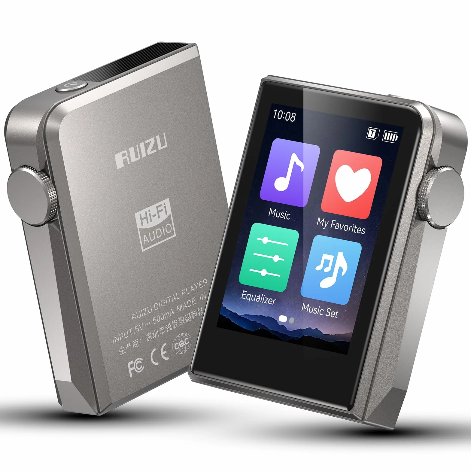 Odtwarzacz MP3 64 GB, HiFi, bezstratny dźwięk, metalowa obudowa, przycisk dotykowy, możliwość rozszerzenia do 128 GB