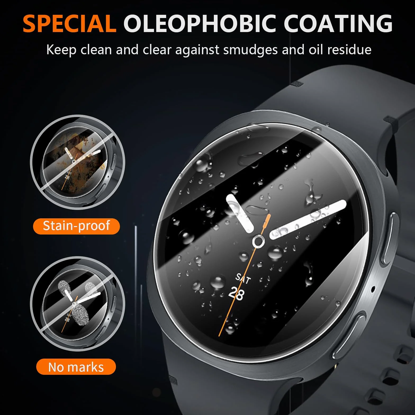 Diruite 2 Sztuki Ochraniacz Ekranu do Samsung Galaxy Watch 8 40mm,HD Szkło Hartowane Folia Ochronna,Przejrzystość（HD）,40mm