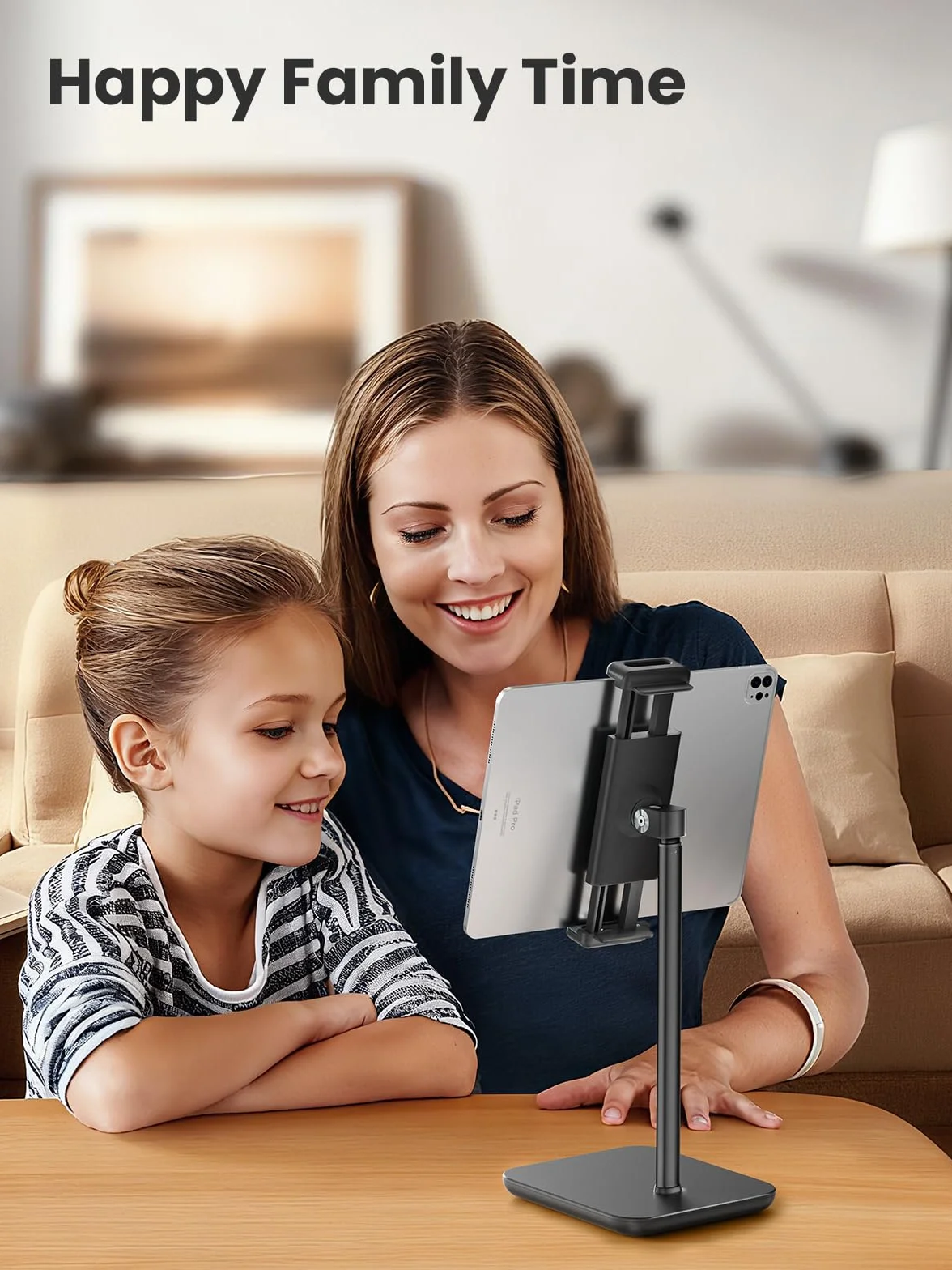 Regulowany stojak na iPada z wydłużeniem wysokości 21 ", 360 ° uchwyt tabletu obrotowego dla biurka, stojak na powierzchni, przenośny stojak na monitor z tabletami i smartfonami 4,7-15.6"