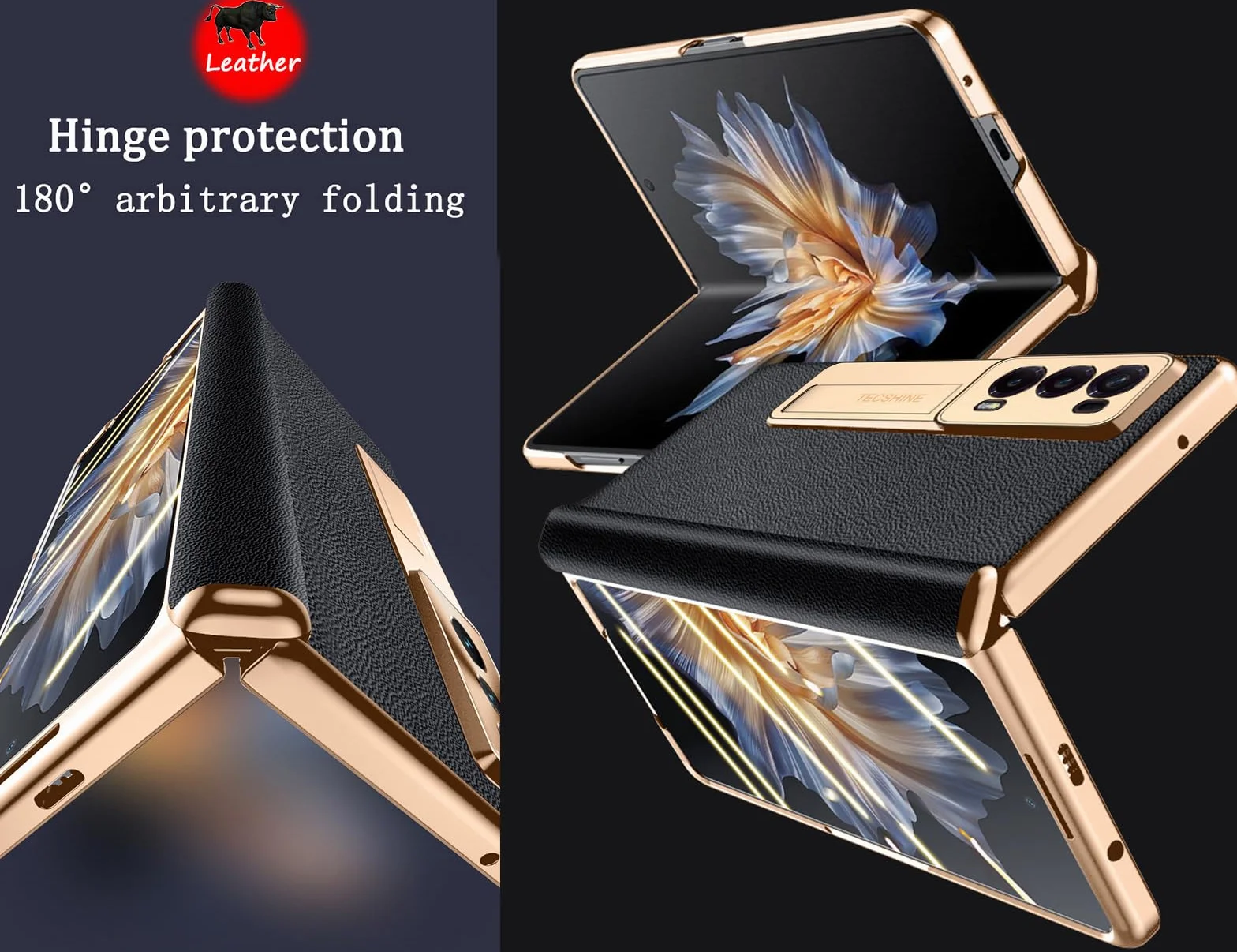 Skórzany Etui do Honor Magic V 2 Uchwyt, Zawiasny Etui do Telefonu dla Honor Magic V2, Powłoka Telefonu Komórkowego, Rama Wsparcia