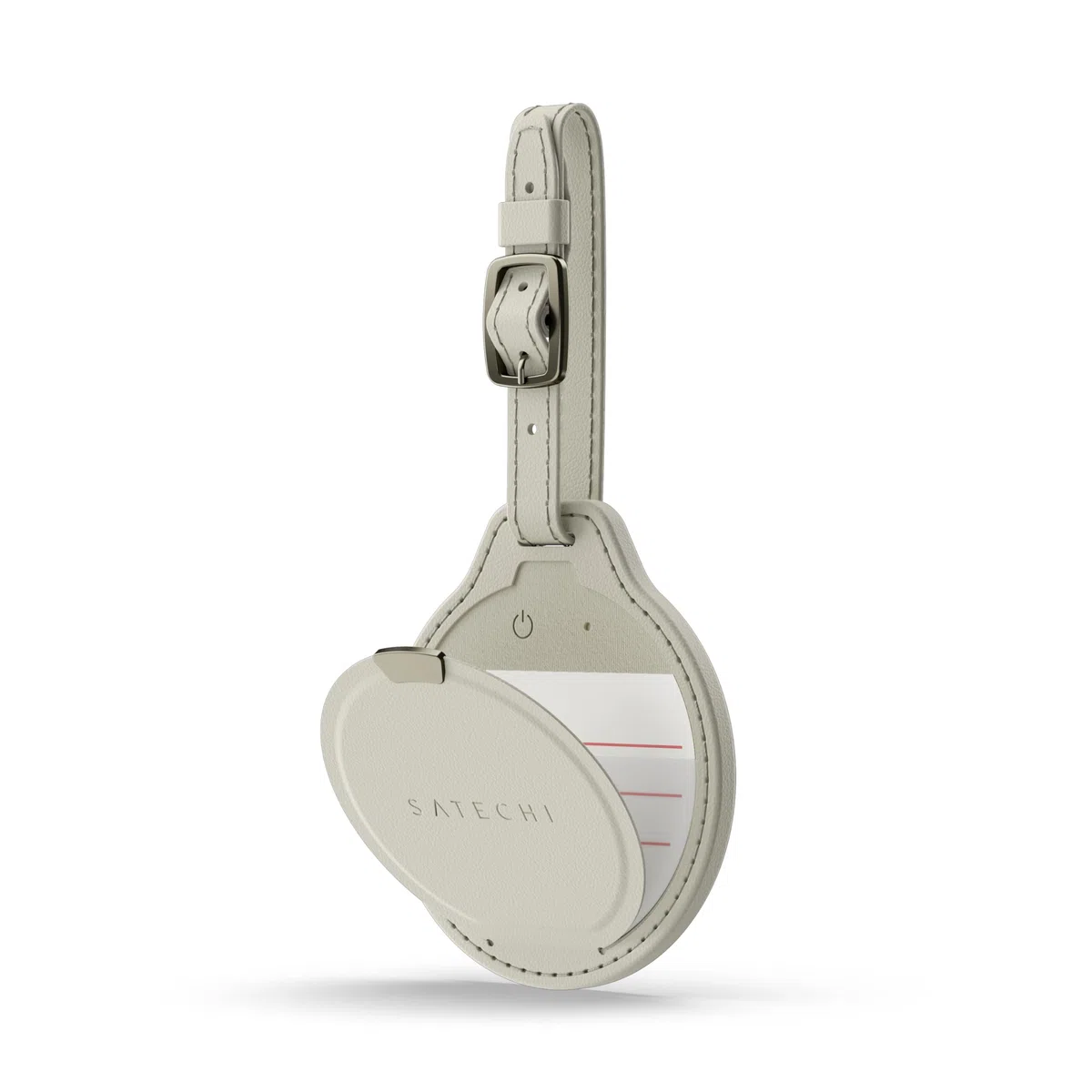 SATECHI FindAll Lokalizator Bagażu Z Funkcją Apple Find My, Ładowaniem Bezprzewodowym, Alertami Dźwiękowymi I GPS-Em Do Bagażu I Plecaka, Do iPhone 17 16 15, iPad, Mac I Innych Urządzeń – Beżowy