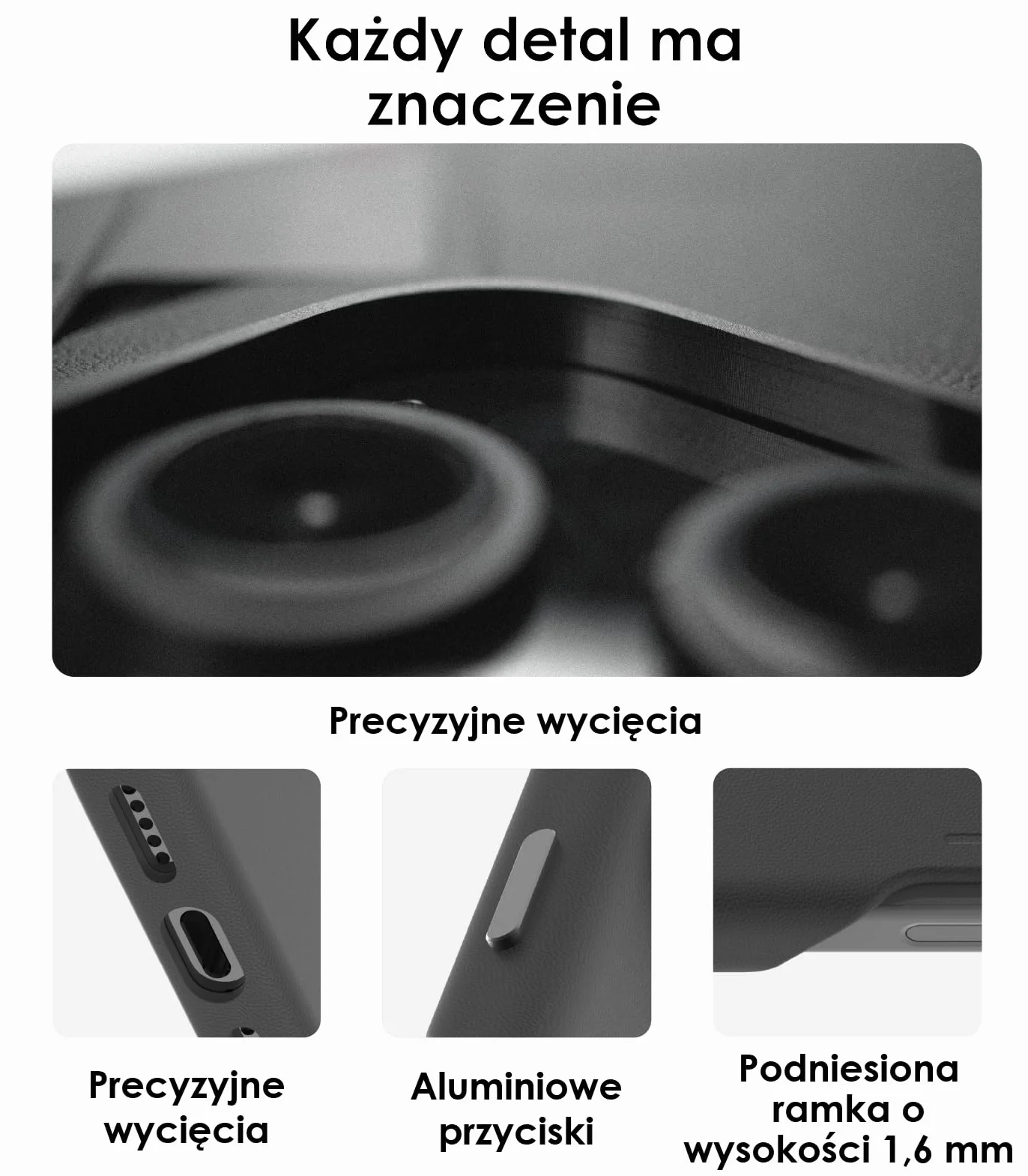 Aulumu A16 wegańskie skórzane etui chłodzące do iPhone'a 16 Pro Max, zaktualizowane sterowanie kamerą, z żeberkami chłodzącymi, luksusowy komfort, kompatybilne z MagSafe, kompletne owijanie, czarne