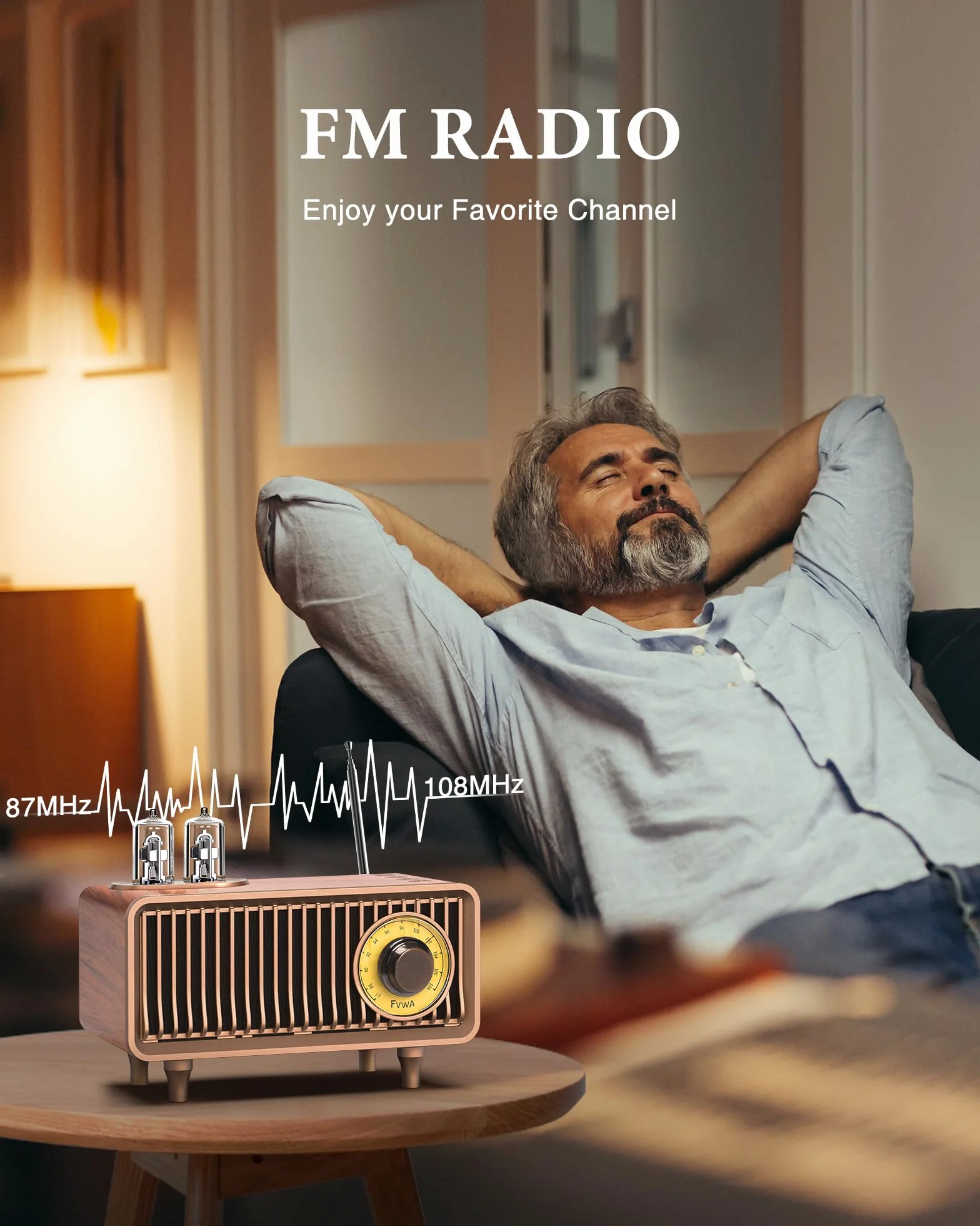 COLSUR Radio retro Bluetooth, przenośny głośnik, radio kuchenne, ładowane, bezprzewodowe, w klasycznym stylu, obsługuje kartę TF/AUX/USB, odtwarzacz MP3 z akumulatorem 1500 mAh