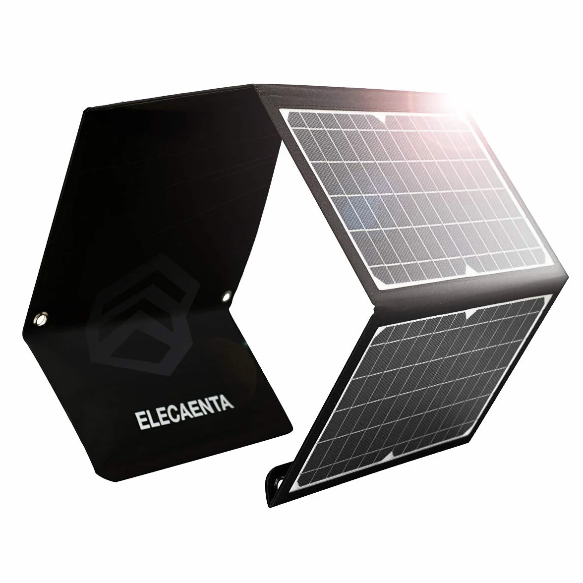 ELECAENTA 30W ETFE Przenośna Ładowarka Solarna 3 Porty USB PD18W QC3.0 USB-C Zamek Panel Słoneczny Przenośny Zestaw Paneli Słonecznych Wodoodporny dla Telefonów Komórkowych Smartfonów Tablet Powerbank