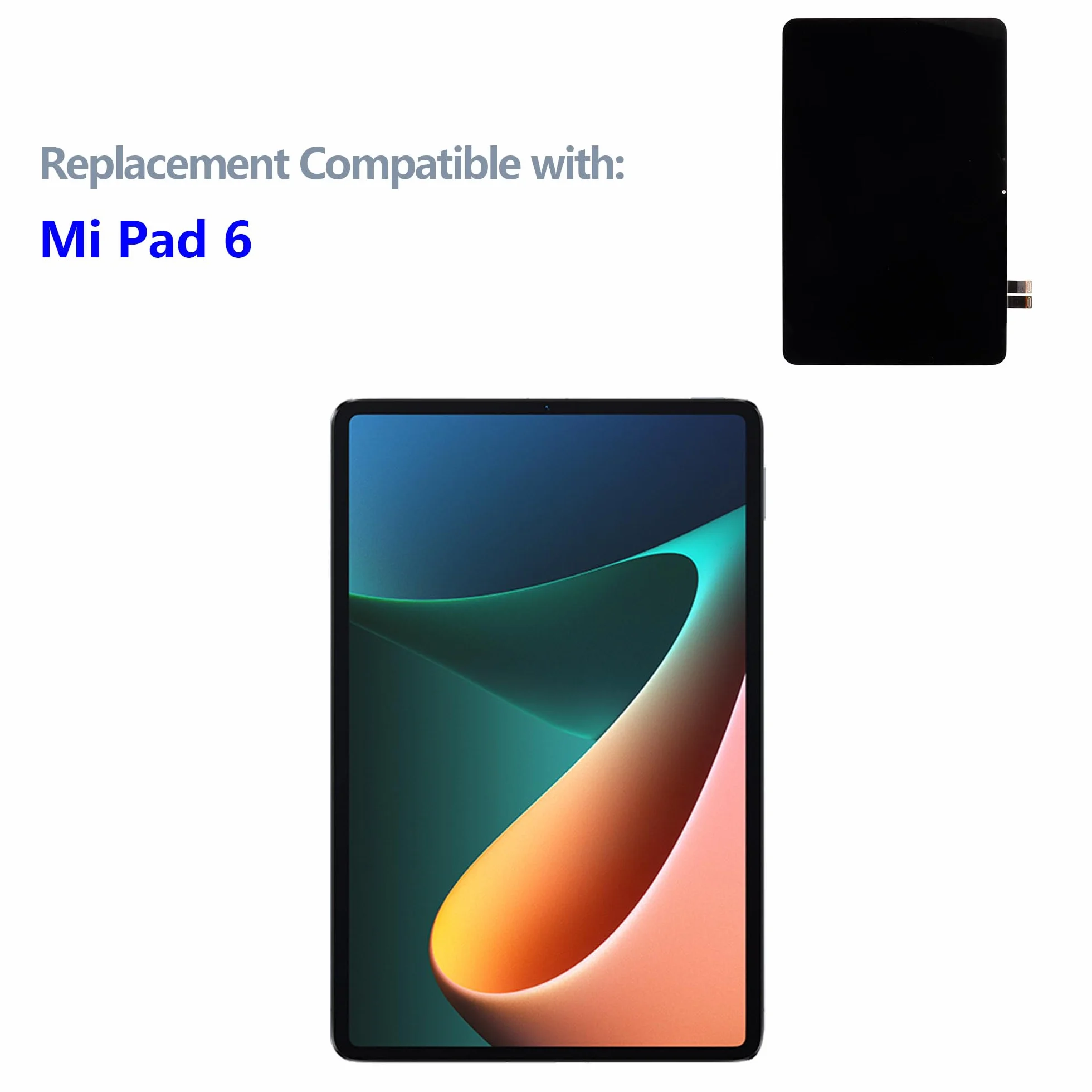 Wyświetlacz LCD o przekątnej 11", kompatybilny z Xiaomi Pad 6 23043RP34C, 23043RP34G (czarny, bez ramki), wyświetlacz LCD, ekran dotykowy, zamiennik + zestaw narzędzi