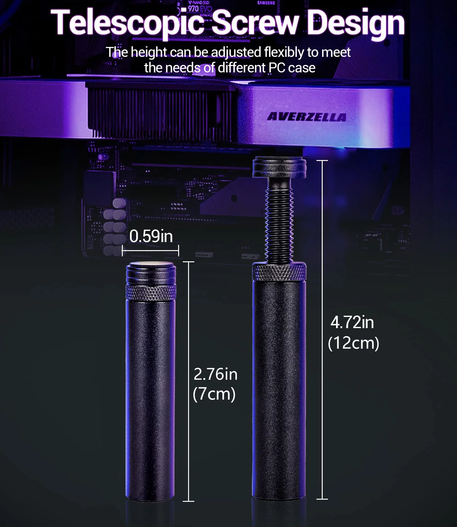 GPU Support Bracket, Wspornik GPU karty graficznej, Uchwyt karty graficznej, Uchwyt stojaka GPU, L(70mm-120mm)