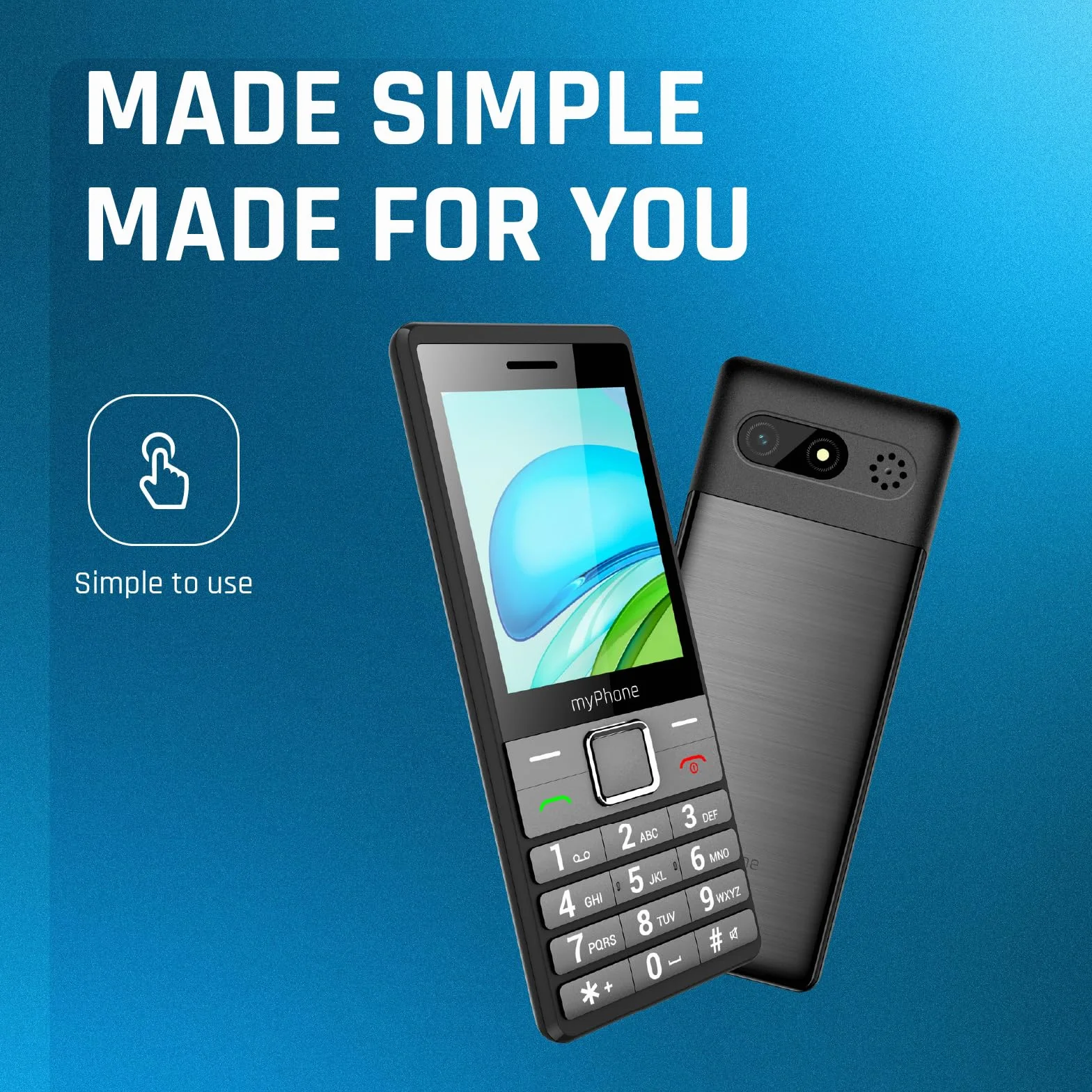 myPhone 7340 LTE telefon dla seniora bez abonamentu, 4G telefon z klawiaturą z dużym wyświetlaczem, elegancki telefon klasyczny, Dual SIM, długi czas pracy baterii