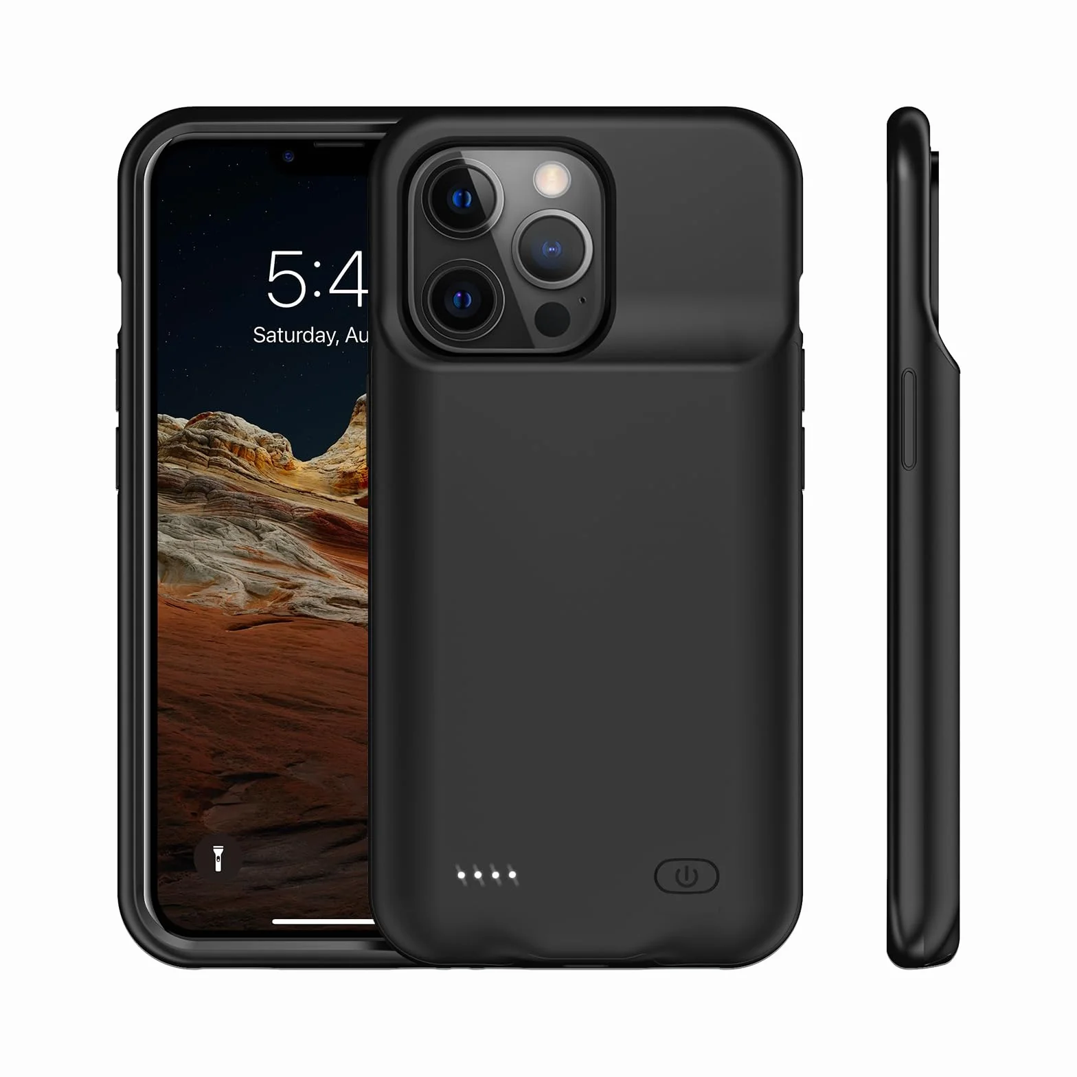Etui na baterie 10000 mAh do iPhone'a 15 Pro, etui do ładowania z baterią zewnętrzną do ładowarki iPhone 15 Pro [6,1 cala] Etui ochronne Power Bank (czarne)
