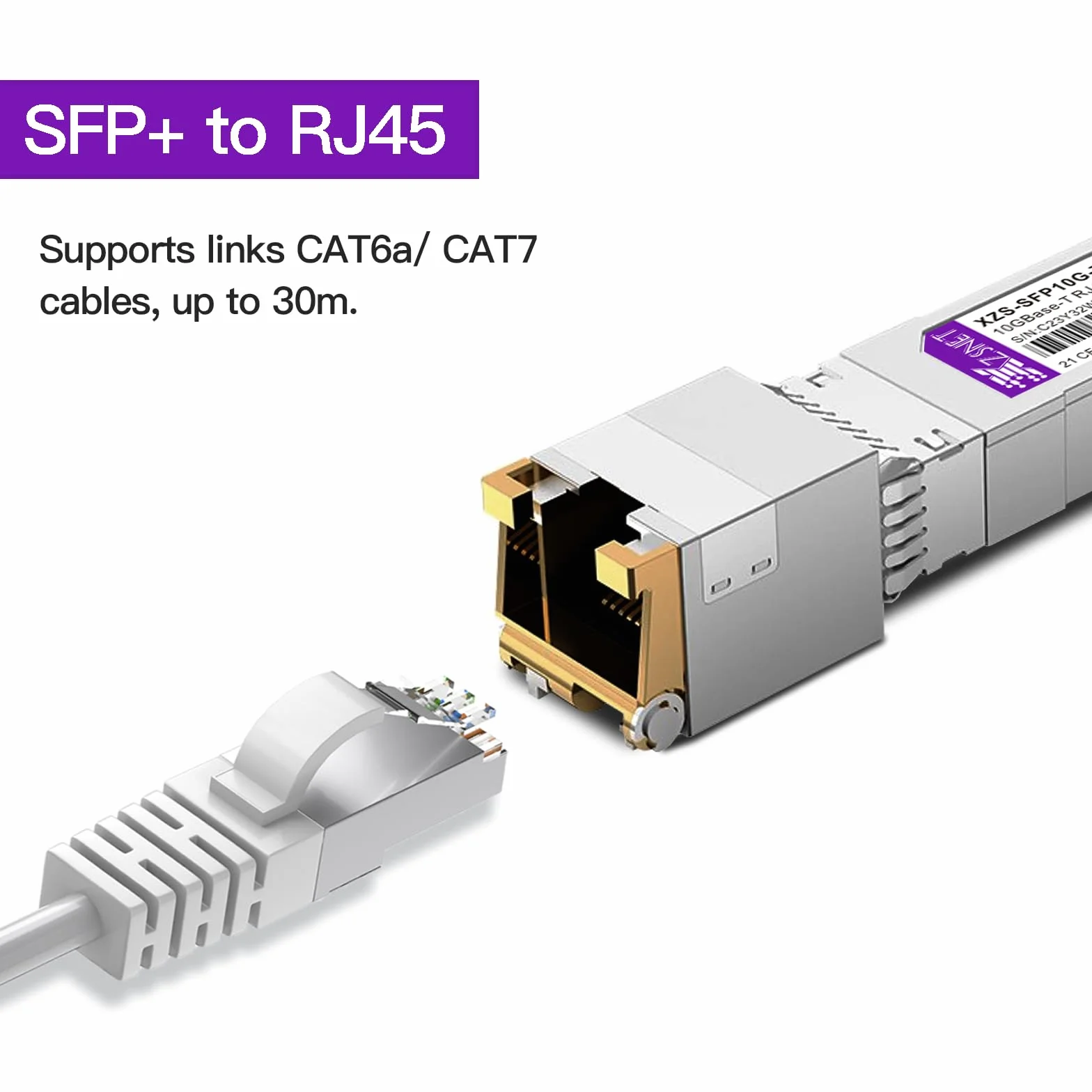 Nadajnik-odbiornik 10GBASE-T SFP+, 1,25/2,5/5/10G SFP+ do RJ45, 10 GB miedziany SFP+ do modułu Ethernet, kompatybilny z Cisco SFP-10G-T-S, Ubiquiti UniFi UF-RJ45-10G, Mikrotik, Meraki, Netgear i