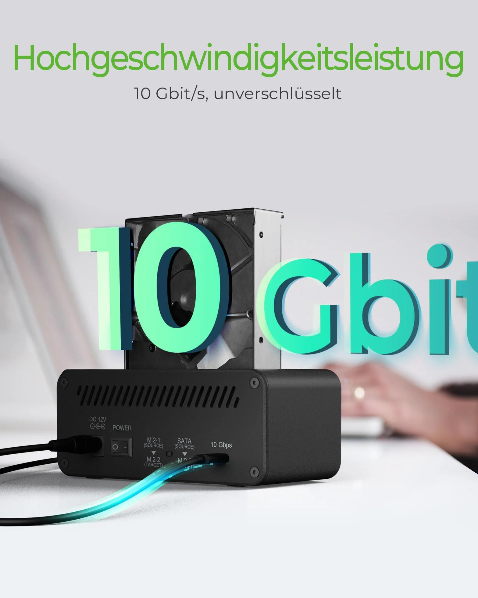 ICY BOX Stacja dokująca do dysków M.2 NVMe i SATA, dwukierunkowe klonowanie, USB 3.2 10 Gb/s