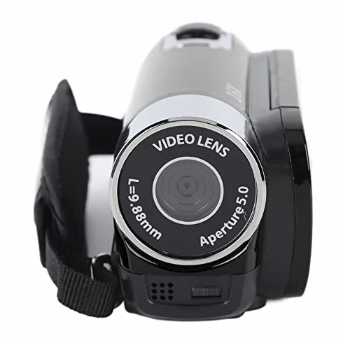 Kamera Wideo Kamera, Cyfrowa Kamera Nagrywająca Kamera DV 4K 48 MP z Obrotowym Ekranem 2,7 Cala, Kamera z 16-krotnym Zoomem Cyfrowym Obsługa Kamery Przez USB Połączenie z (BLACK)