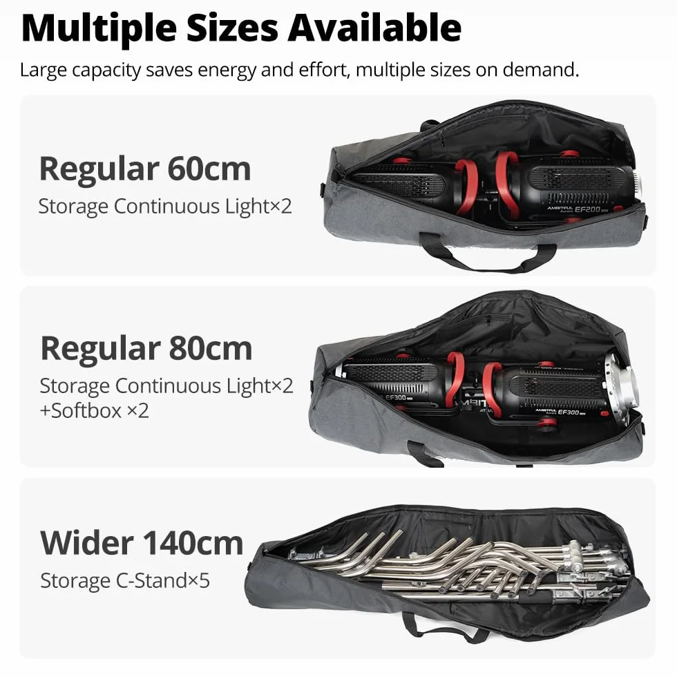 AMBITFUL Widened Version Tripod Carrying Case Bag 120CM / 47.2inch for Light Stands,Boom Stand,Umbrella and Tripod Photography Accessories(120cm/47.2in) x (Φ22cm/8.66in)