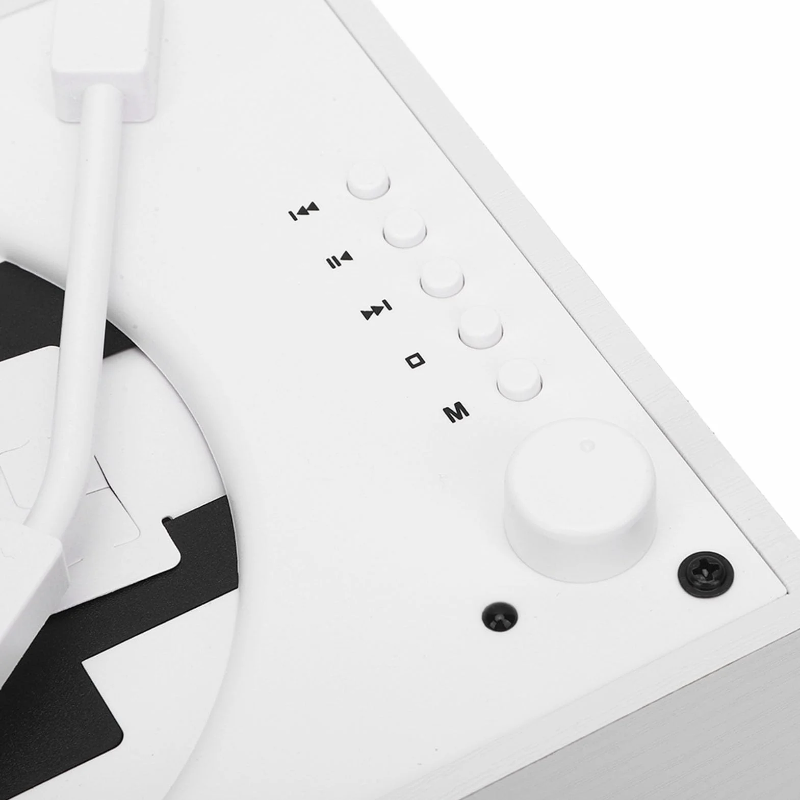 Odtwarzacz CD Bluetooth 5.0 z Podwójnymi Głośnikami Stereo, Biały