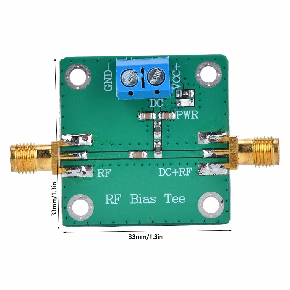 Aramox Bias Tee pasuje do aktywnego wzmacniacza szerokopasmowego anteny, 10-6000 MHz RF mikrofala HF Bias Tee DC Bias zasilacz