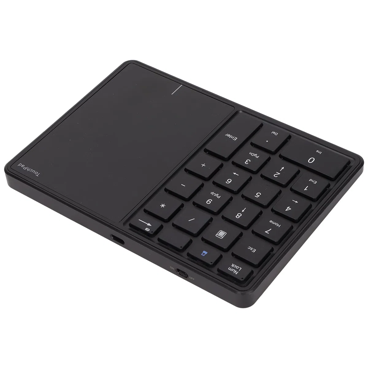 Bezprzewodowa Klawiatura Numeryczna z Panelem Dotykowym, Klawiatura Numeryczna Bluetooth do Laptopa, 22 Klawisze Bezprzewodowa Klawiatura Numeryczna BT Dual Mode, 2.4G 2 w 1 (Czarny)