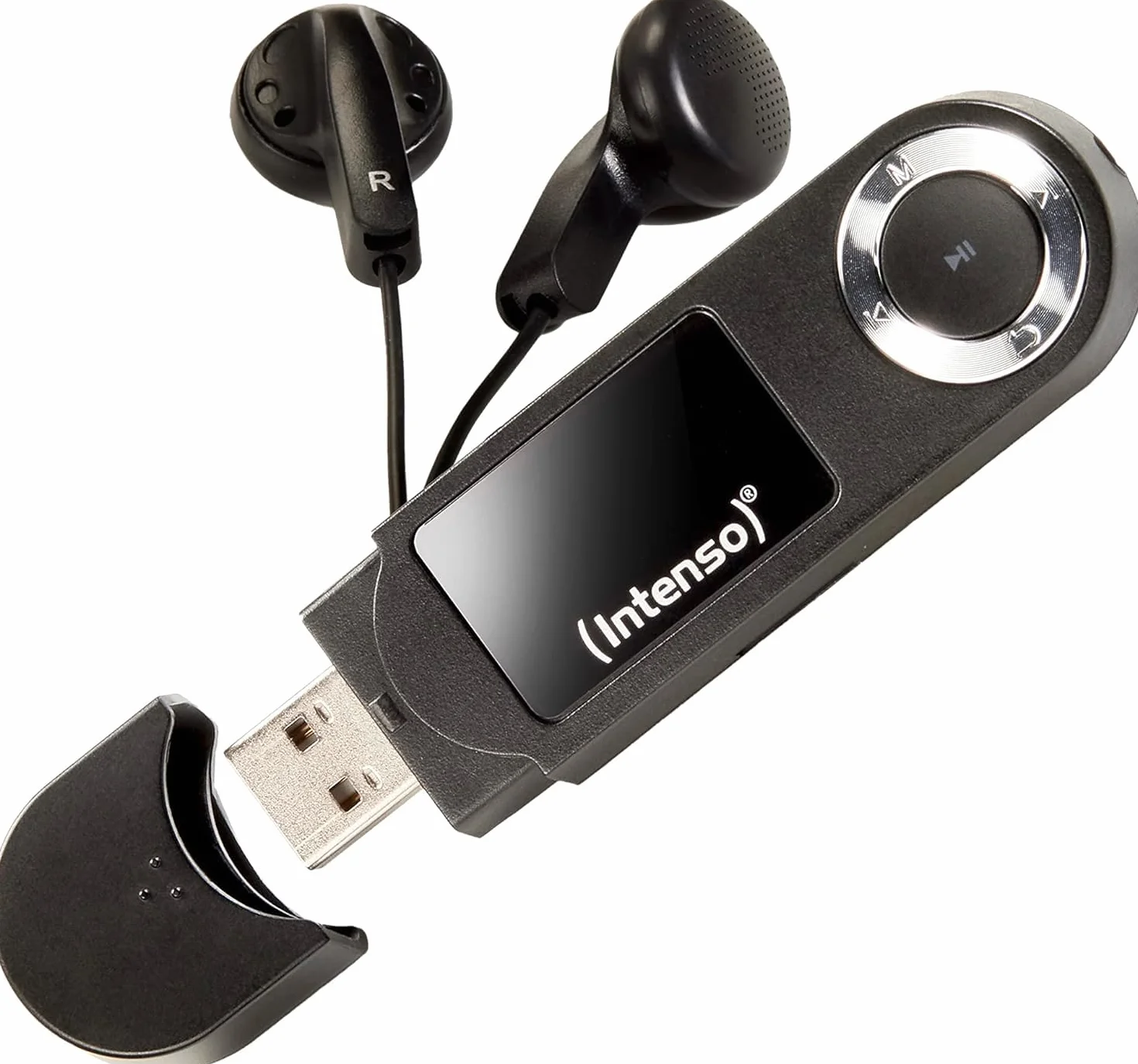 Intenso Music Walker odtwarzacz MP3 64 GB z wyświetlaczem LCD, karta microSD, USB 2.0, bateria AAA, słuchawki, czarny